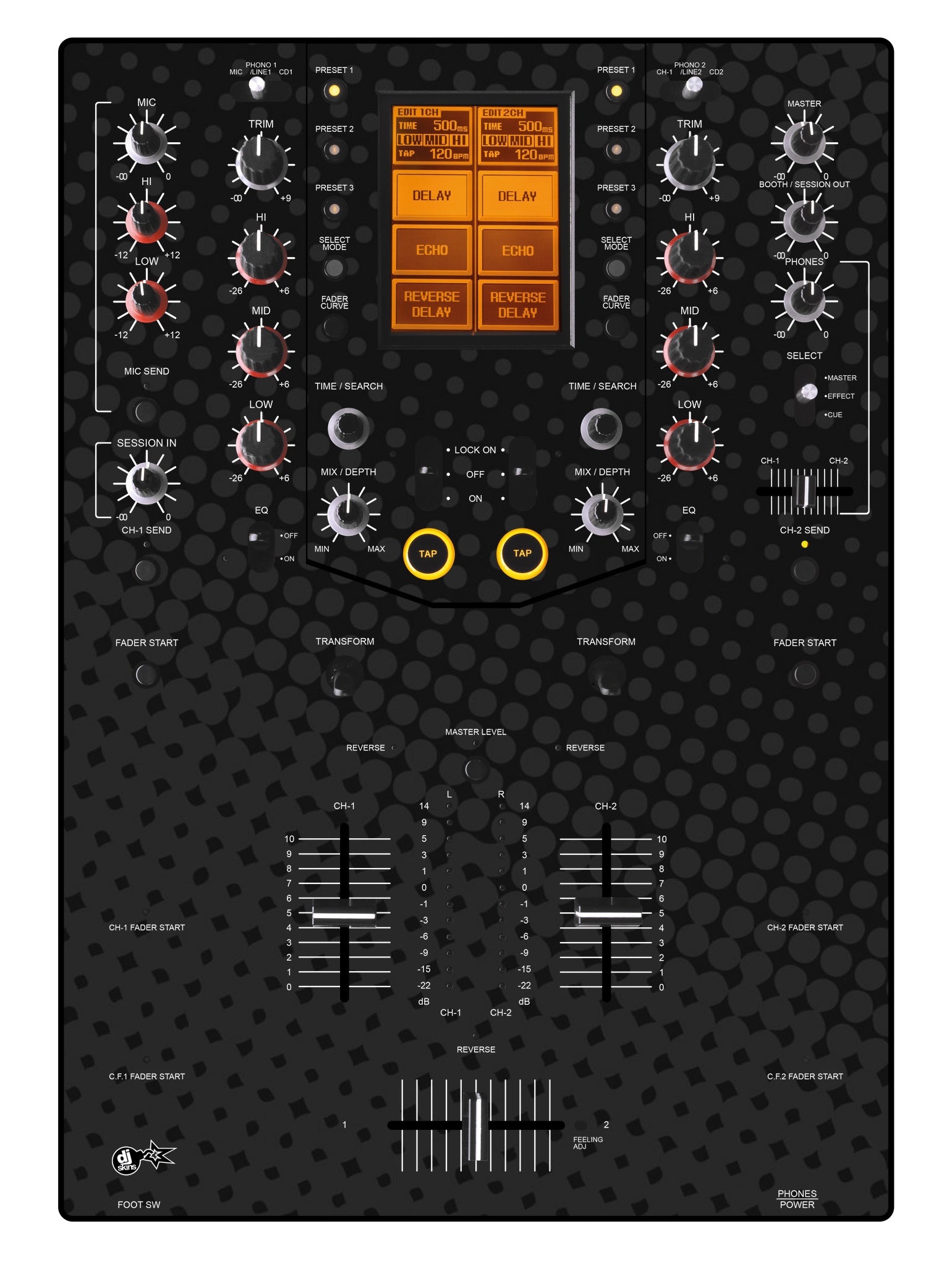 Pioneer DJ DJM 909 Skin Gradienter Black