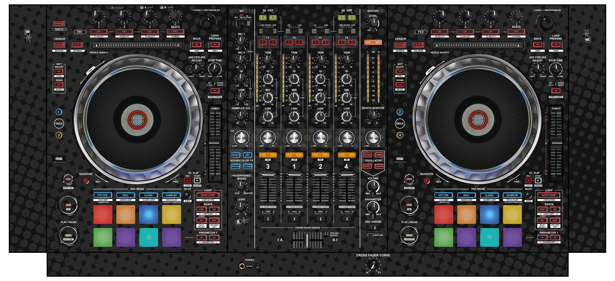 Pioneer DJ DDJ SZ 2 Skin Gradienter Black