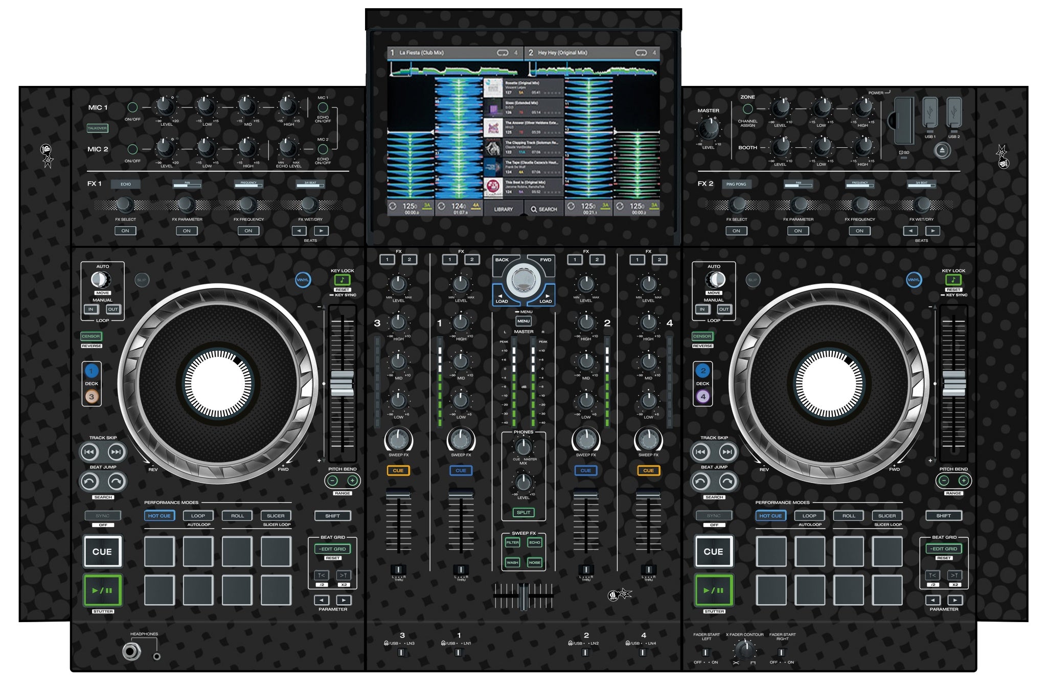 Denon DJ PRIME 4 Skin Gradienter Black