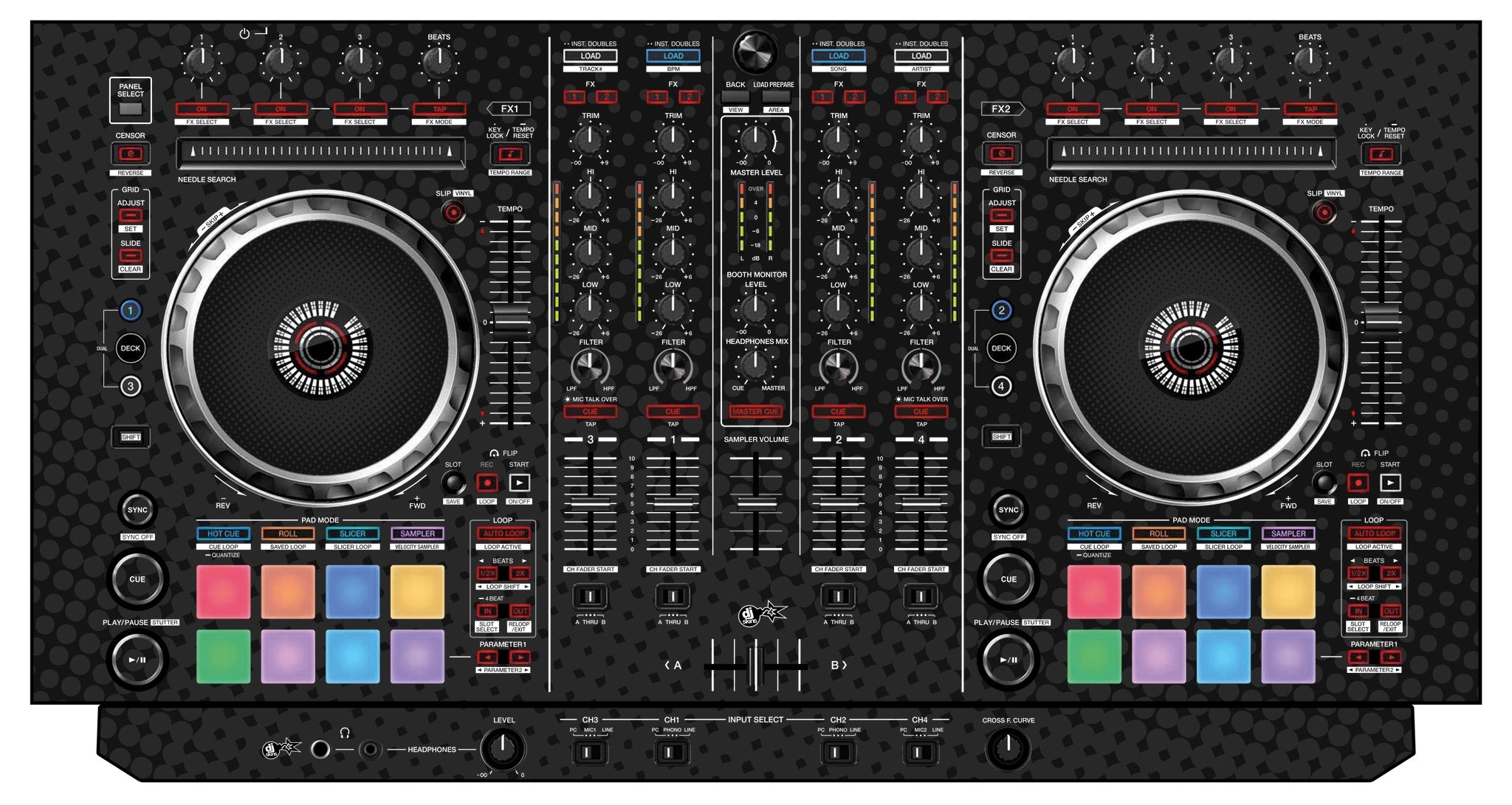 Pioneer DJ DDJ SX 2 Skin Gradienter Black