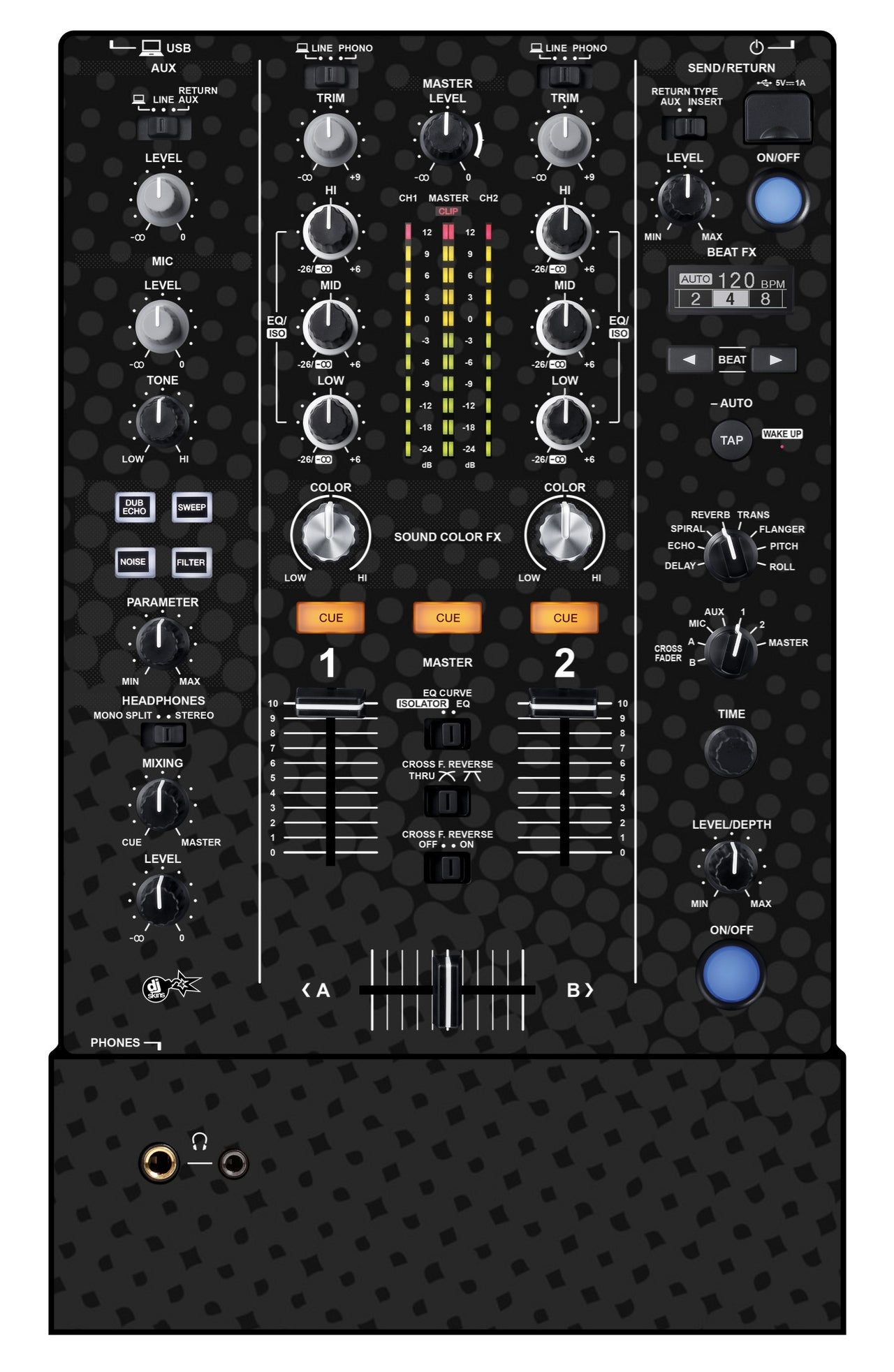 Pioneer DJ DJM 450 Skin Gradienter Black