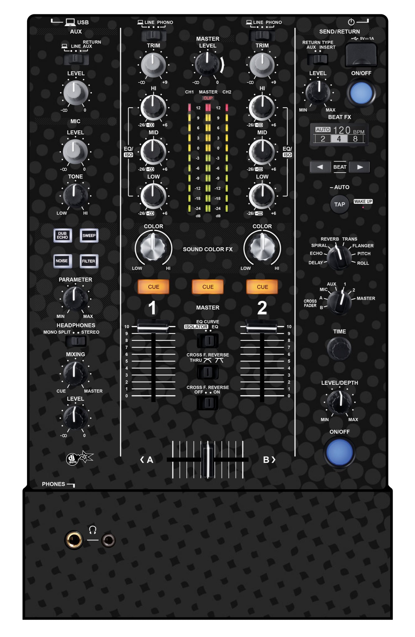 Pioneer DJ DJM 450 Skin Gradienter Black