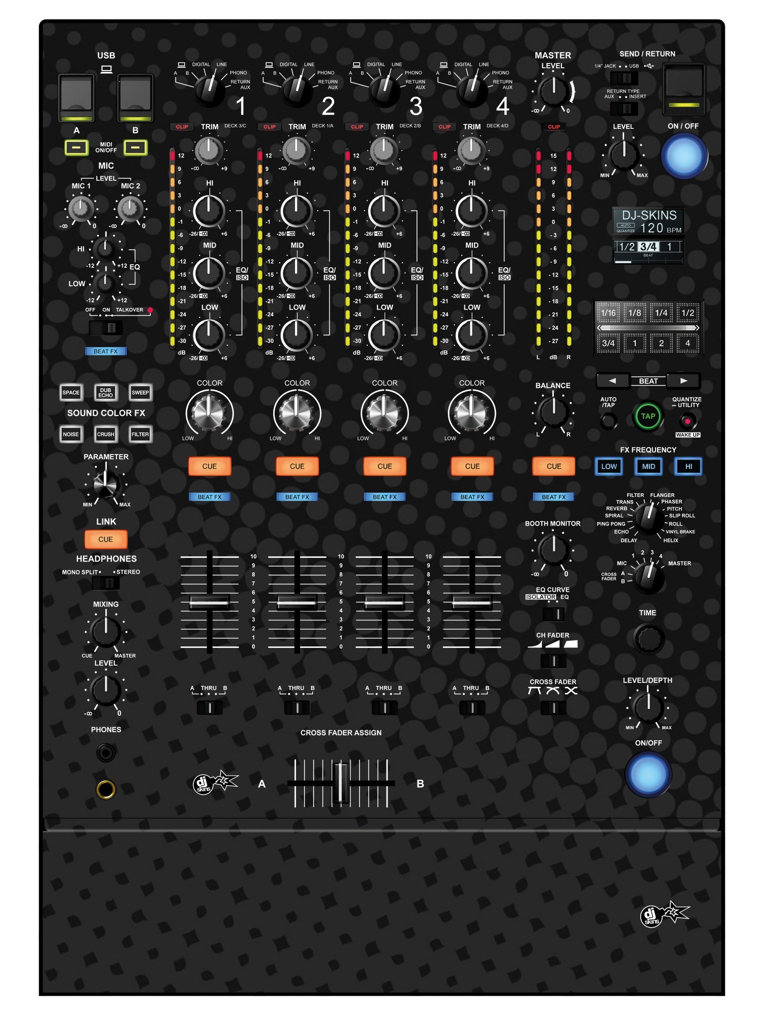Pioneer DJ DJM 900 NEXUS 2 Skin Gradienter Black
