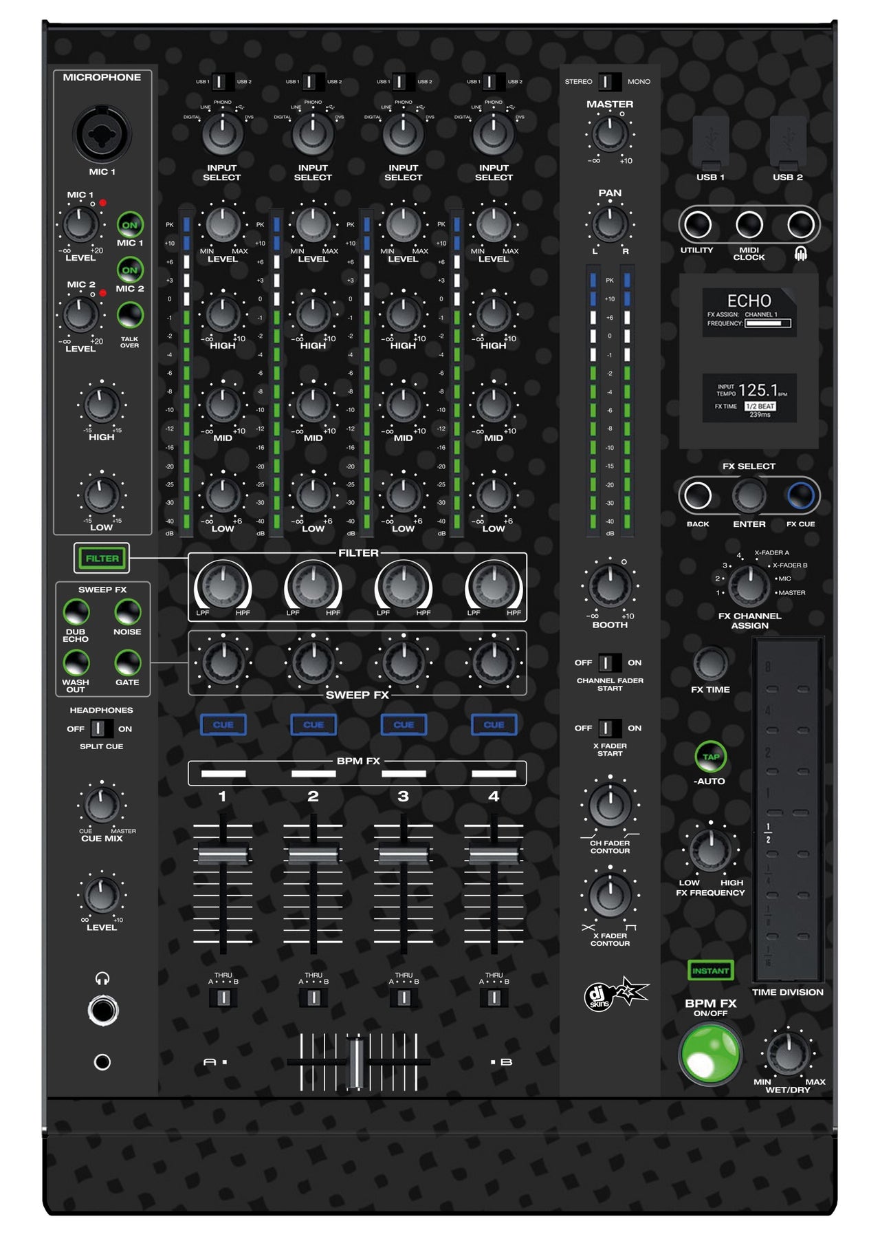 Denon DJ X 1800 Skin Gradienter Black