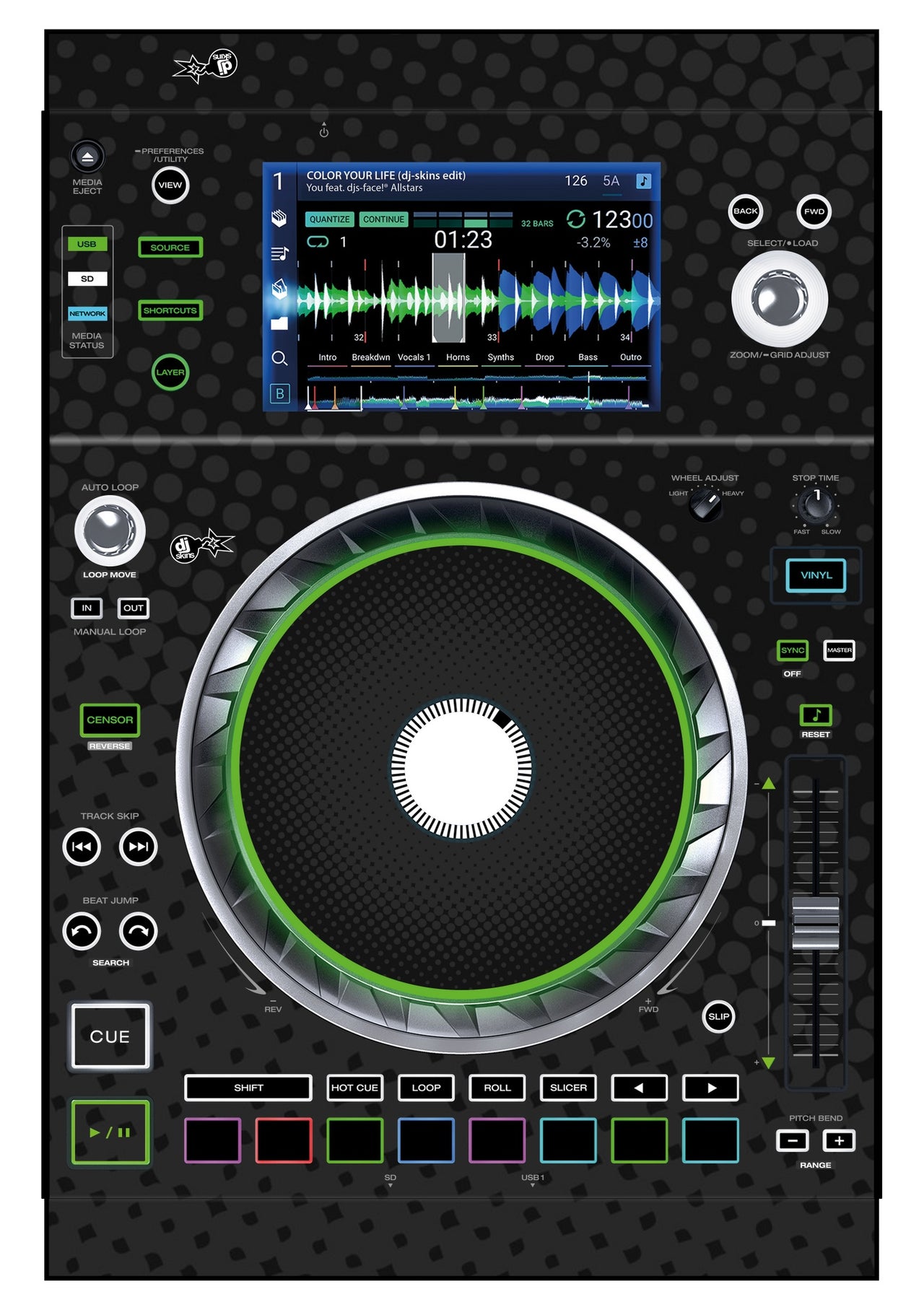 Denon DJ SC 5000 Skin Gradienter Black