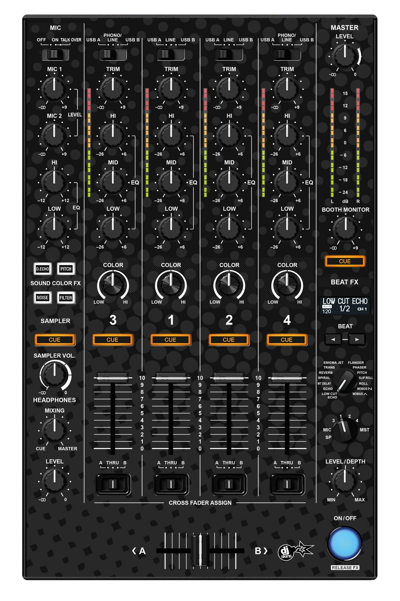 Pioneer DJ DDJ 1000 MIXER Skin Gradienter Black