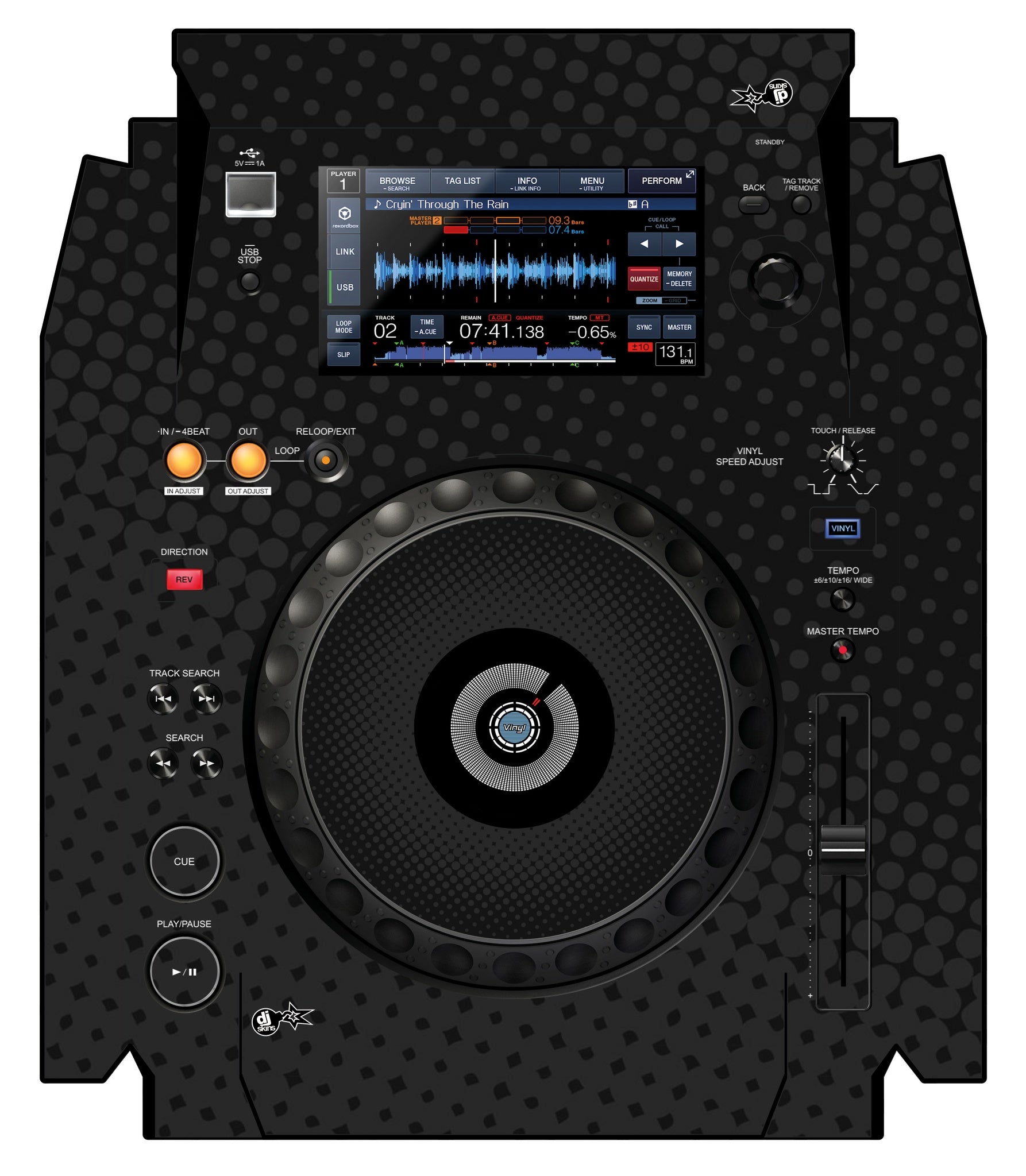 Pioneer DJ XDJ 1000 Skin Gradienter Black