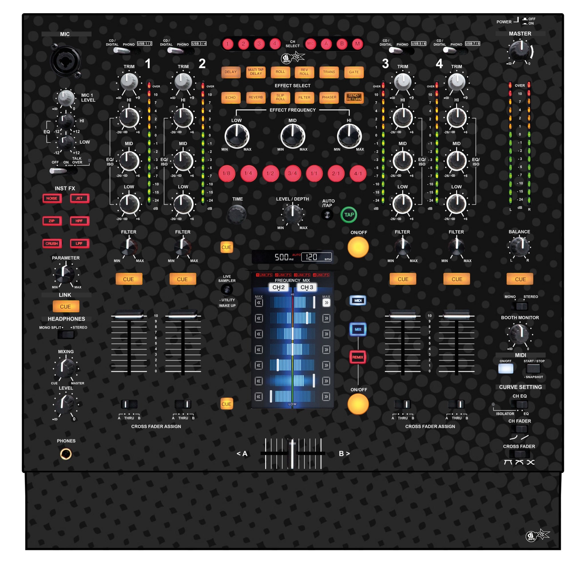 Pioneer DJ DJM 2000 Skin Gradienter Black