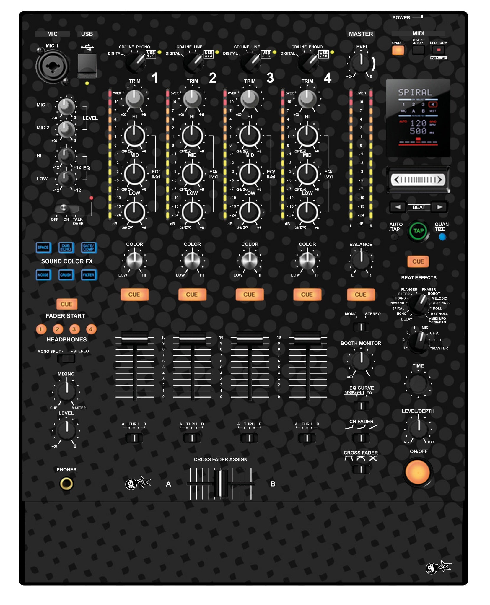 Pioneer DJ DJM 900 NEXUS Skin Gradienter Black