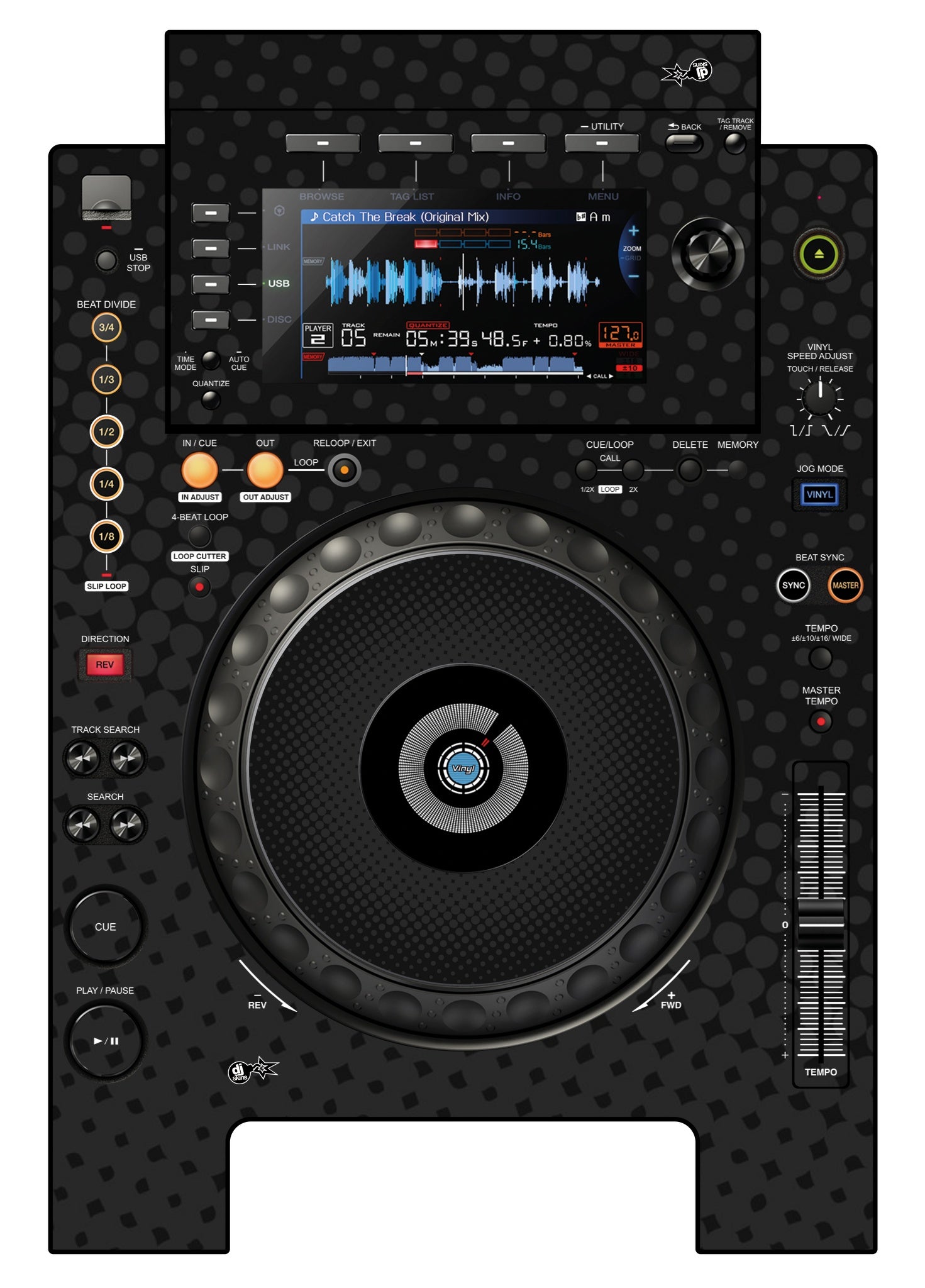 Pioneer DJ CDJ 900 NEXUS Skin Gradienter Black