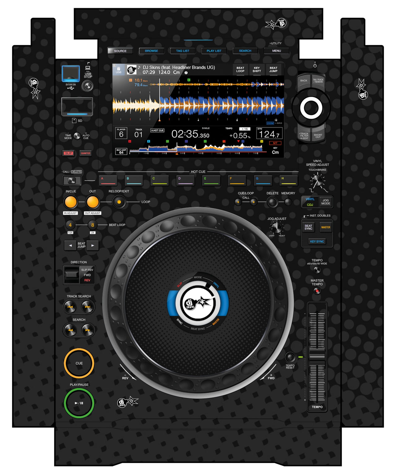 Pioneer DJ CDJ 3000 incl. SIDES Skin Gradienter Black