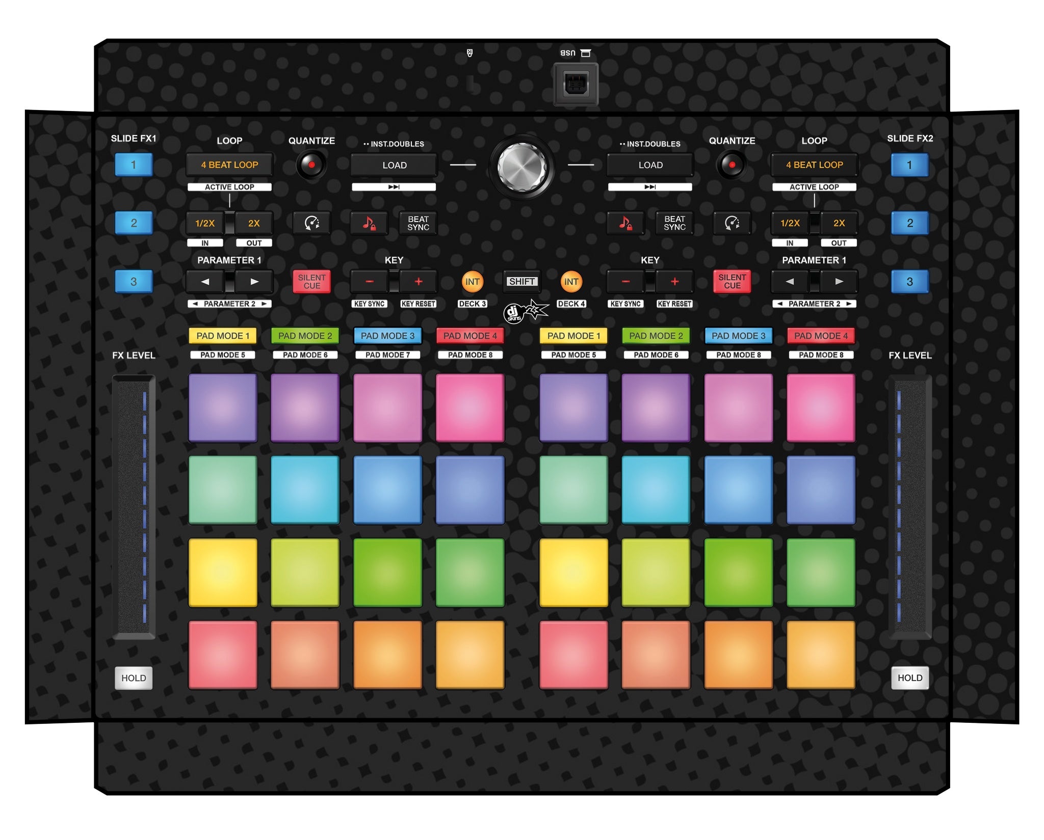 Pioneer DJ DDJ XP 2 Skin Gradienter Black