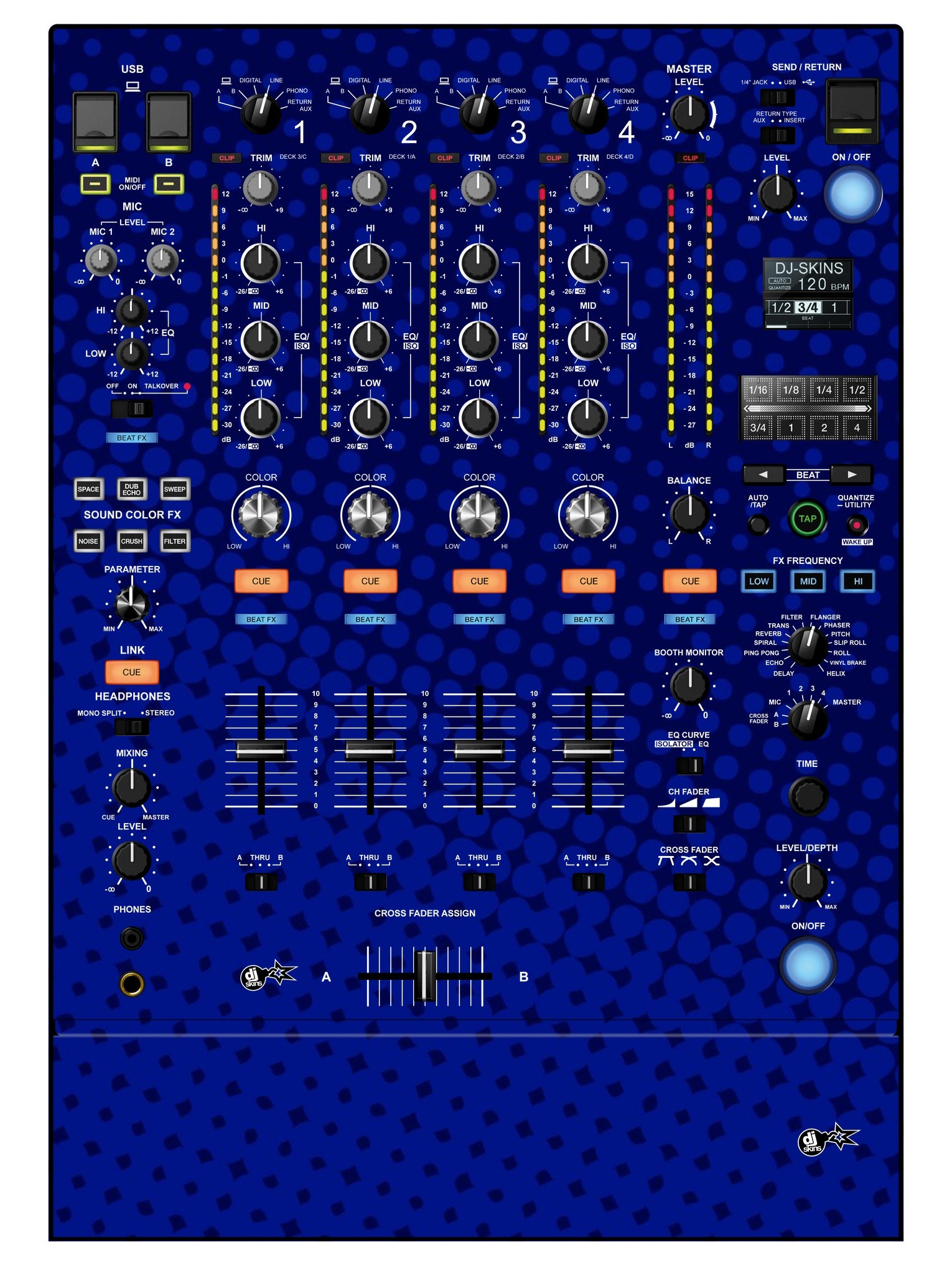 DJ Skins® Pioneer DJ DJM 900 NEXUS 2 Skin Gradienter Blue