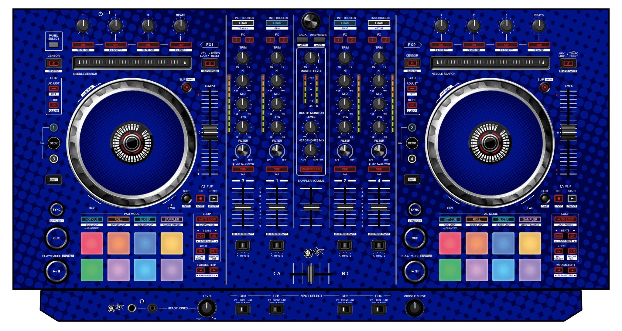 Pioneer DJ DDJ SX 2 Skin Gradienter Blue