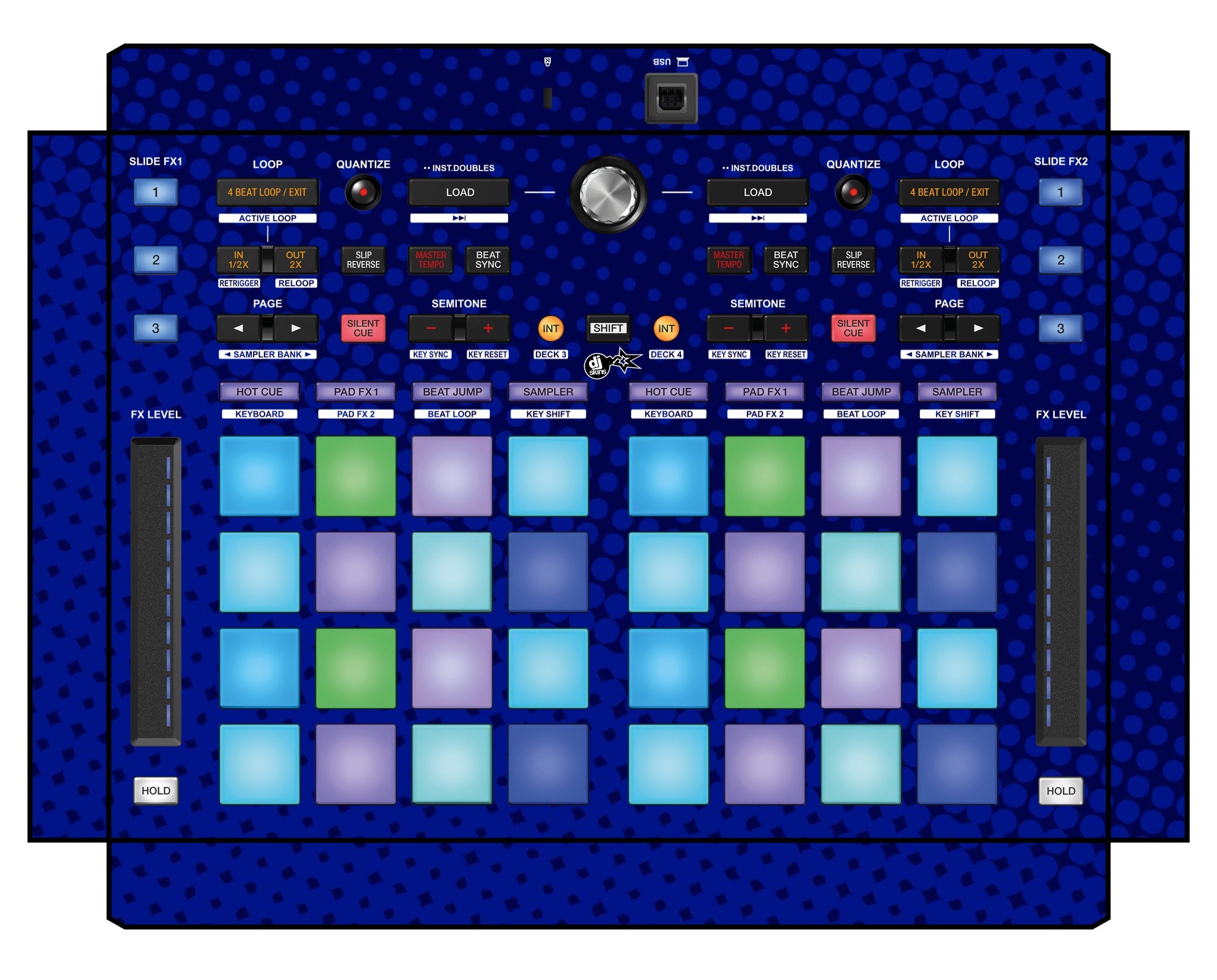 Pioneer DJ DDJ XP 1 Skin Gradienter Blue