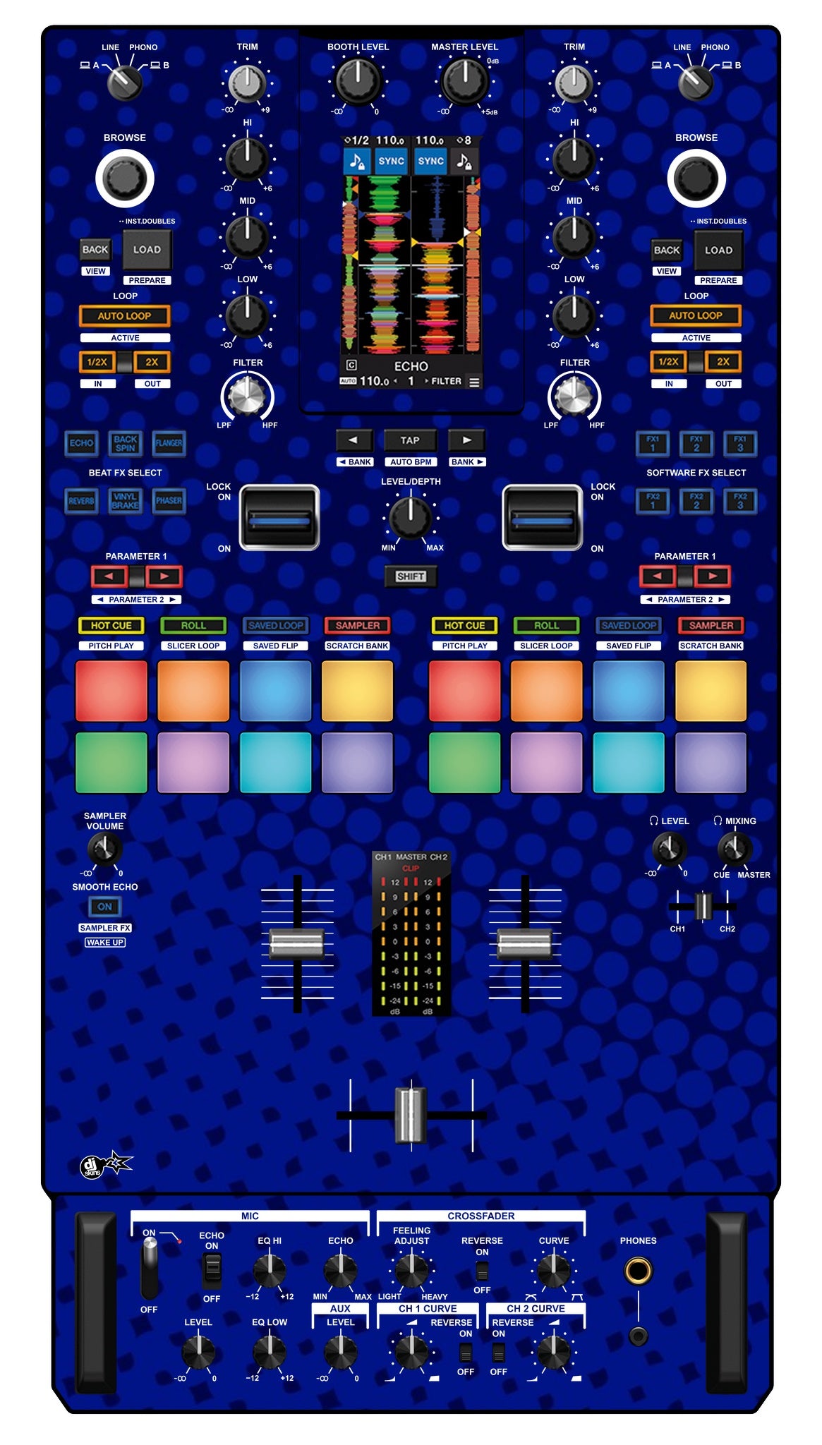 Pioneer DJ DJM S11 Skin Gradienter Blue