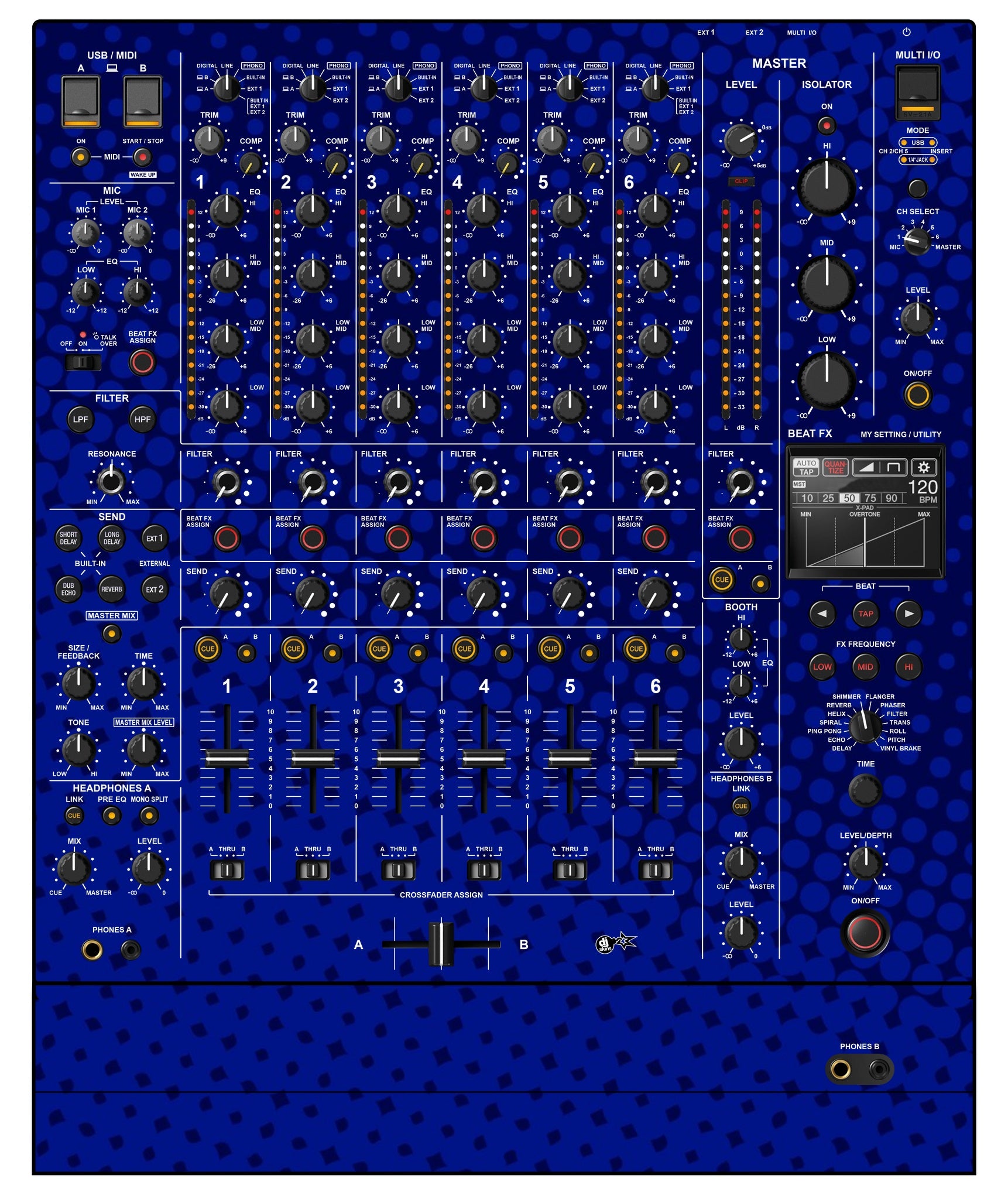 Pioneer DJ DJM V10 Skin Gradienter Blue