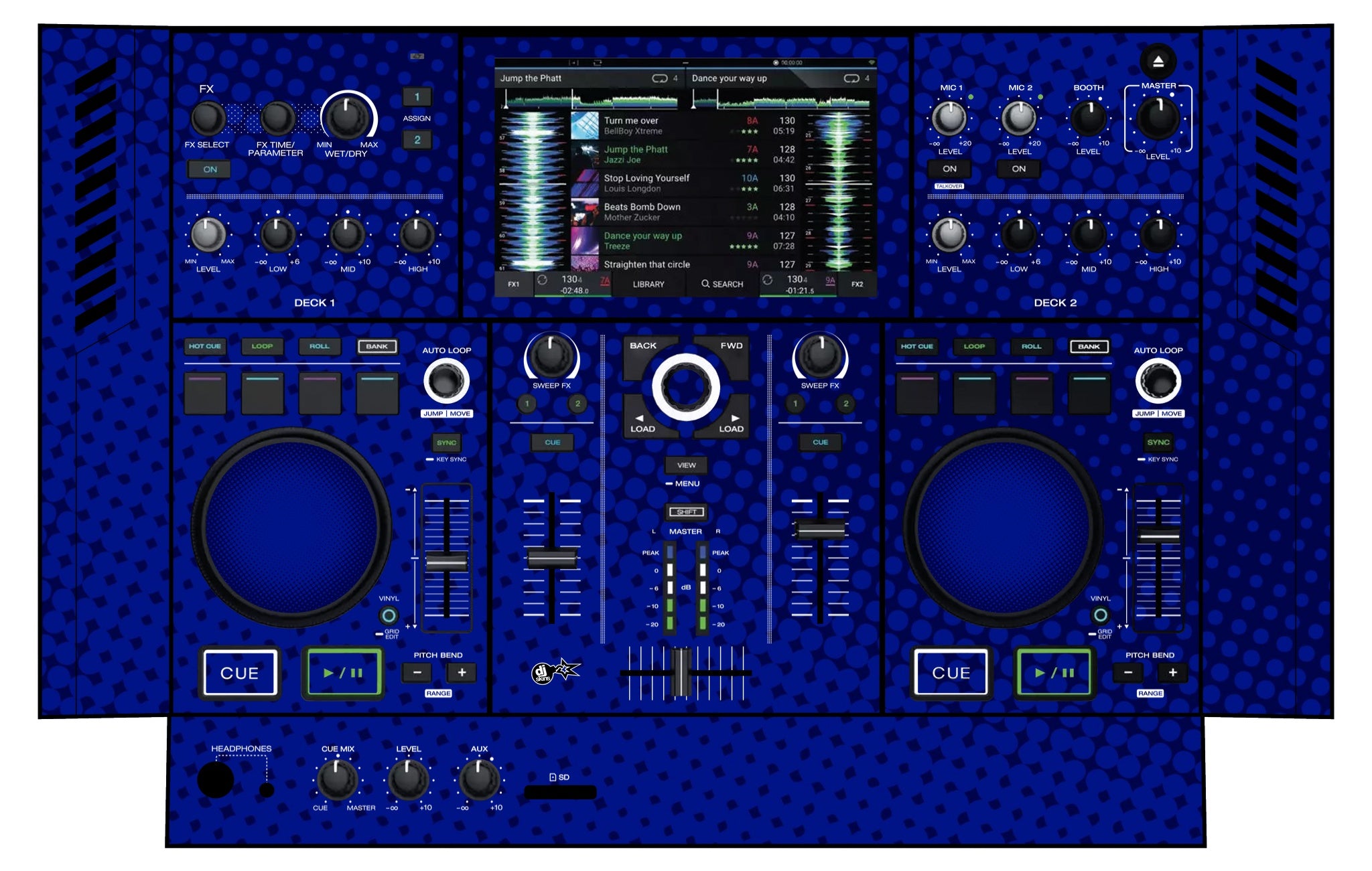 Denon DJ PRIME GO Skin Gradienter Blue