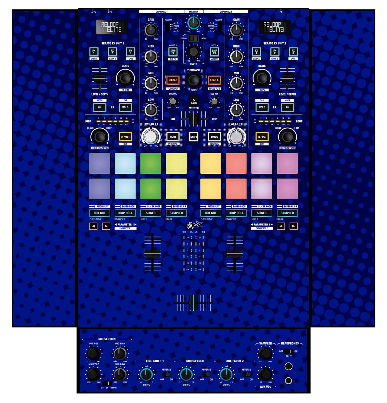 Reloop Elite Skin Gradienter Blue