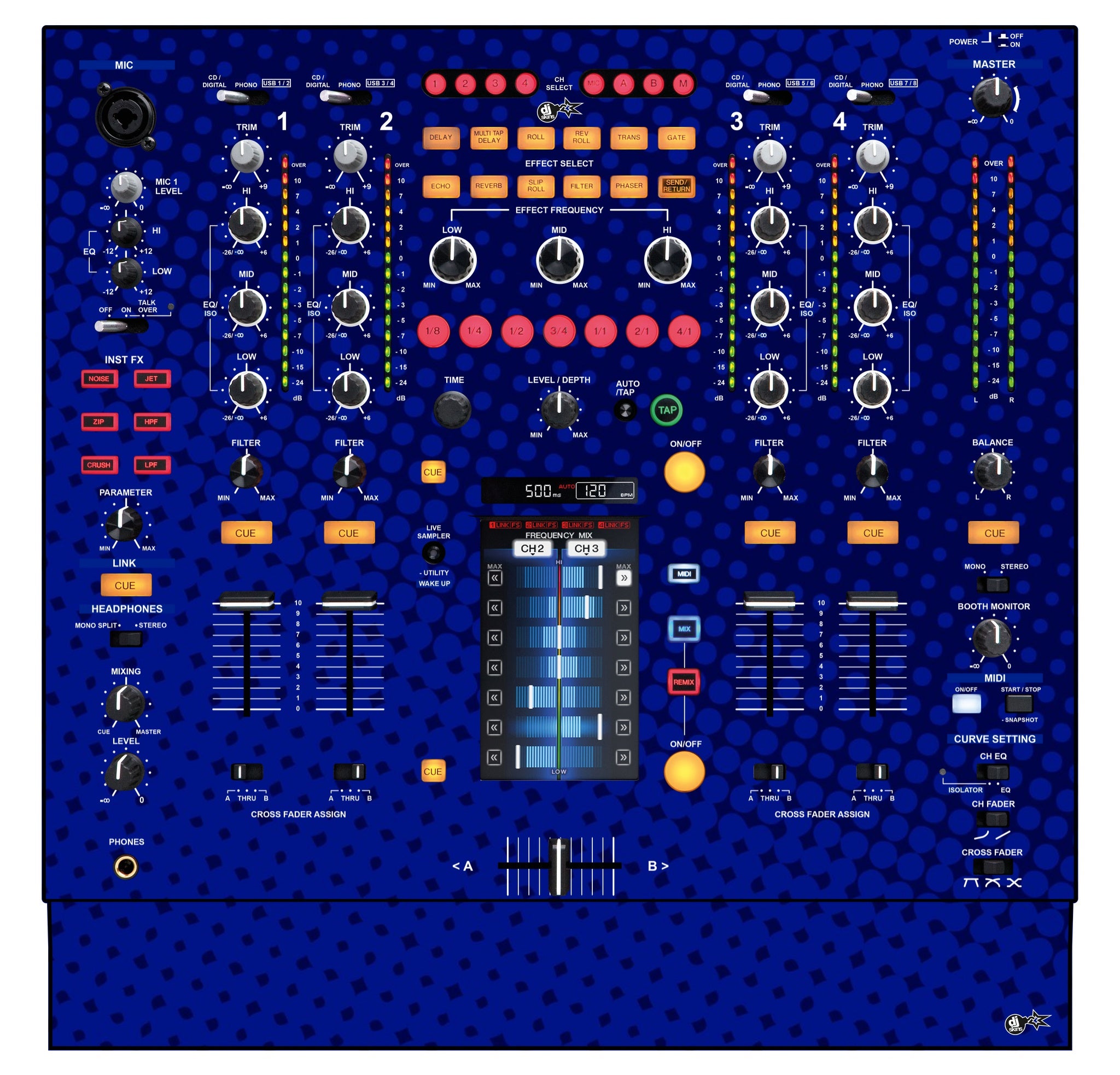 Pioneer DJ DJM 2000 Skin Gradienter Blue