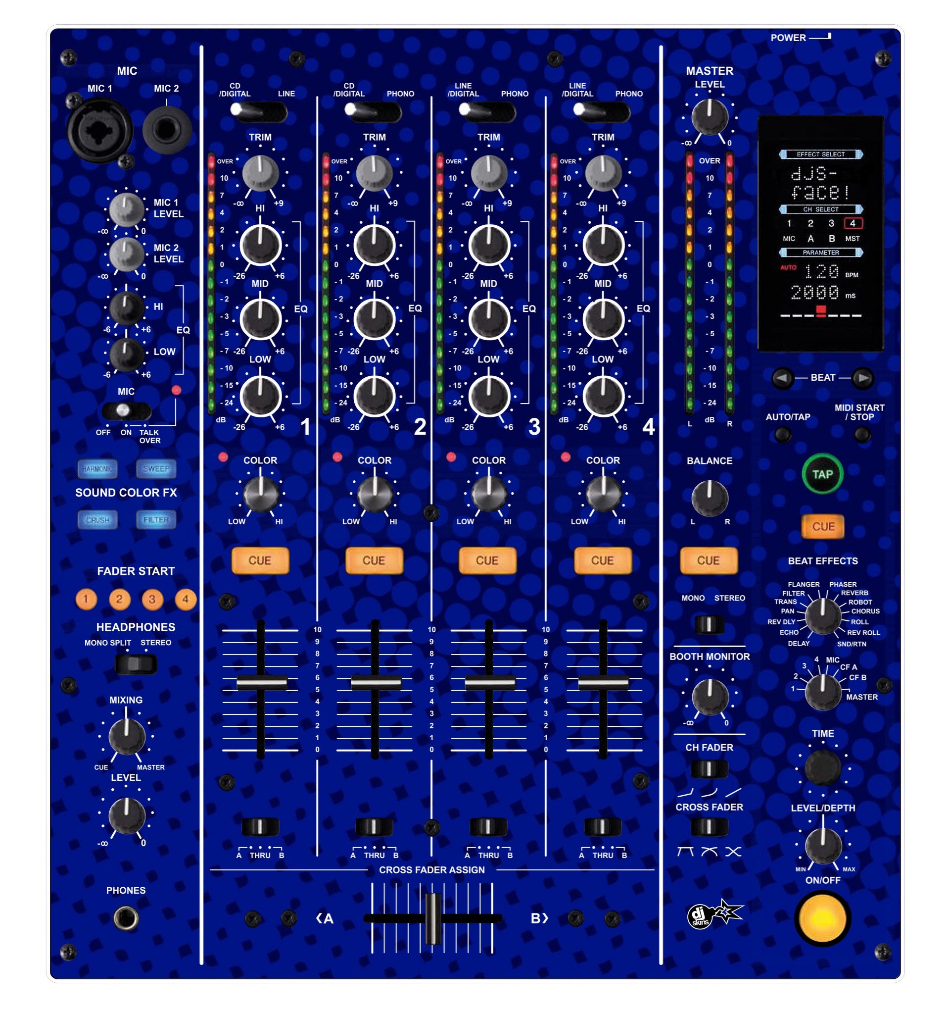 Pioneer DJ DJM 800 Skin Gradienter Blue