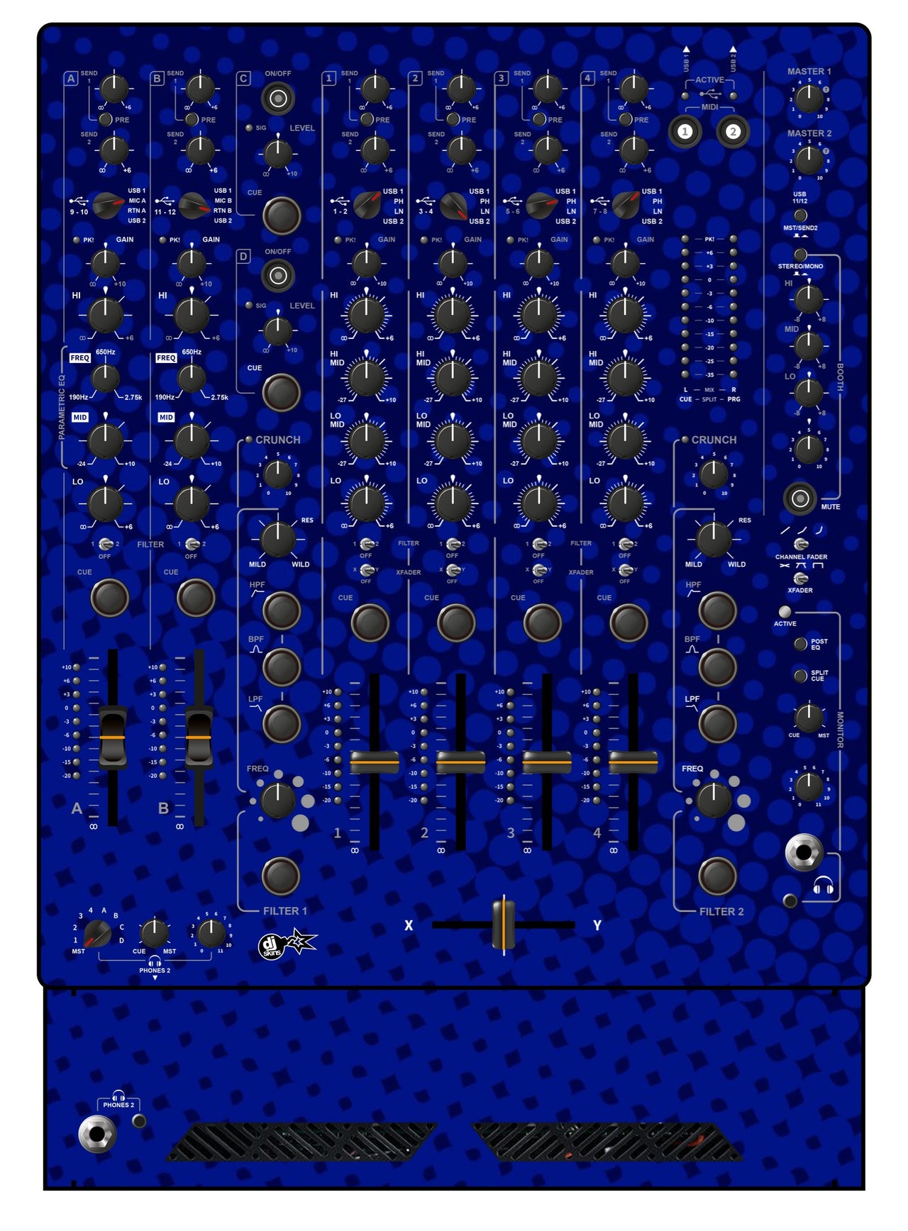 Allen and Heath XONE 96 Skin Gradienter Blue