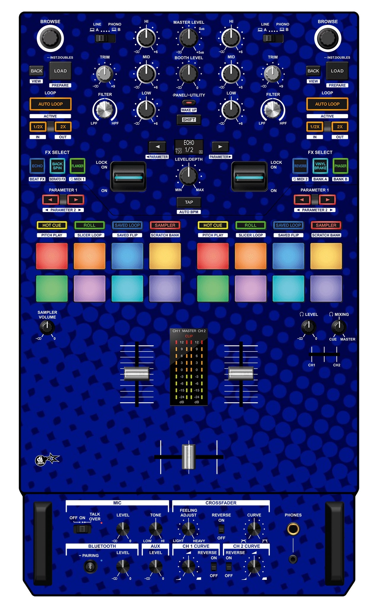 Pioneer DJ DJM S7 Skin Gradienter Blue