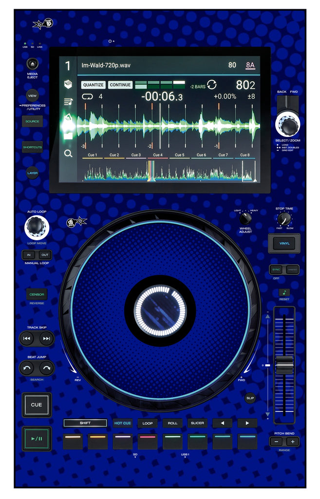 Denon DJ SC 6000 Skin Gradienter Blue