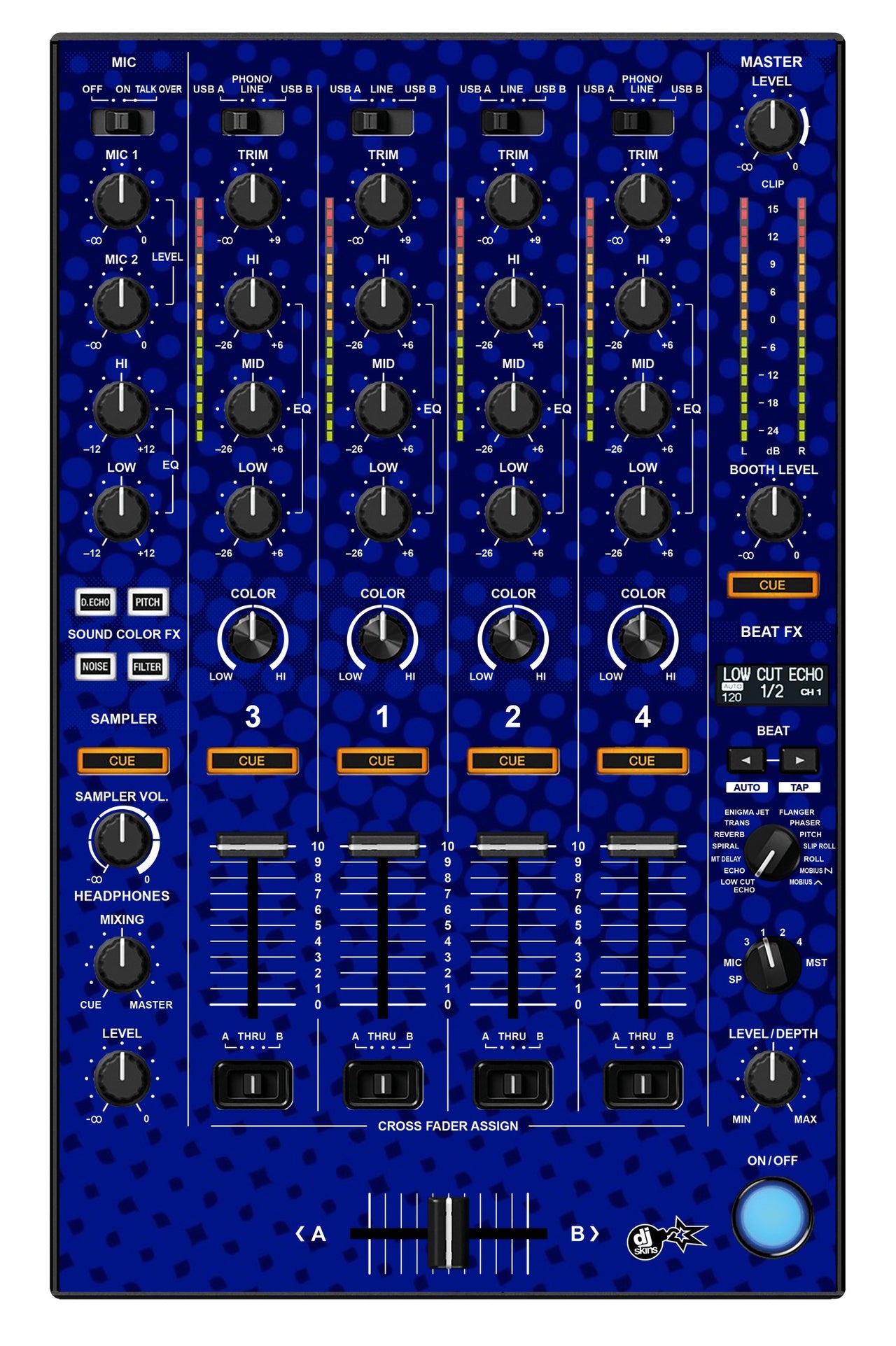 Pioneer DJ DDJ 1000 SRT MIXER Skin Gradienter Blue
