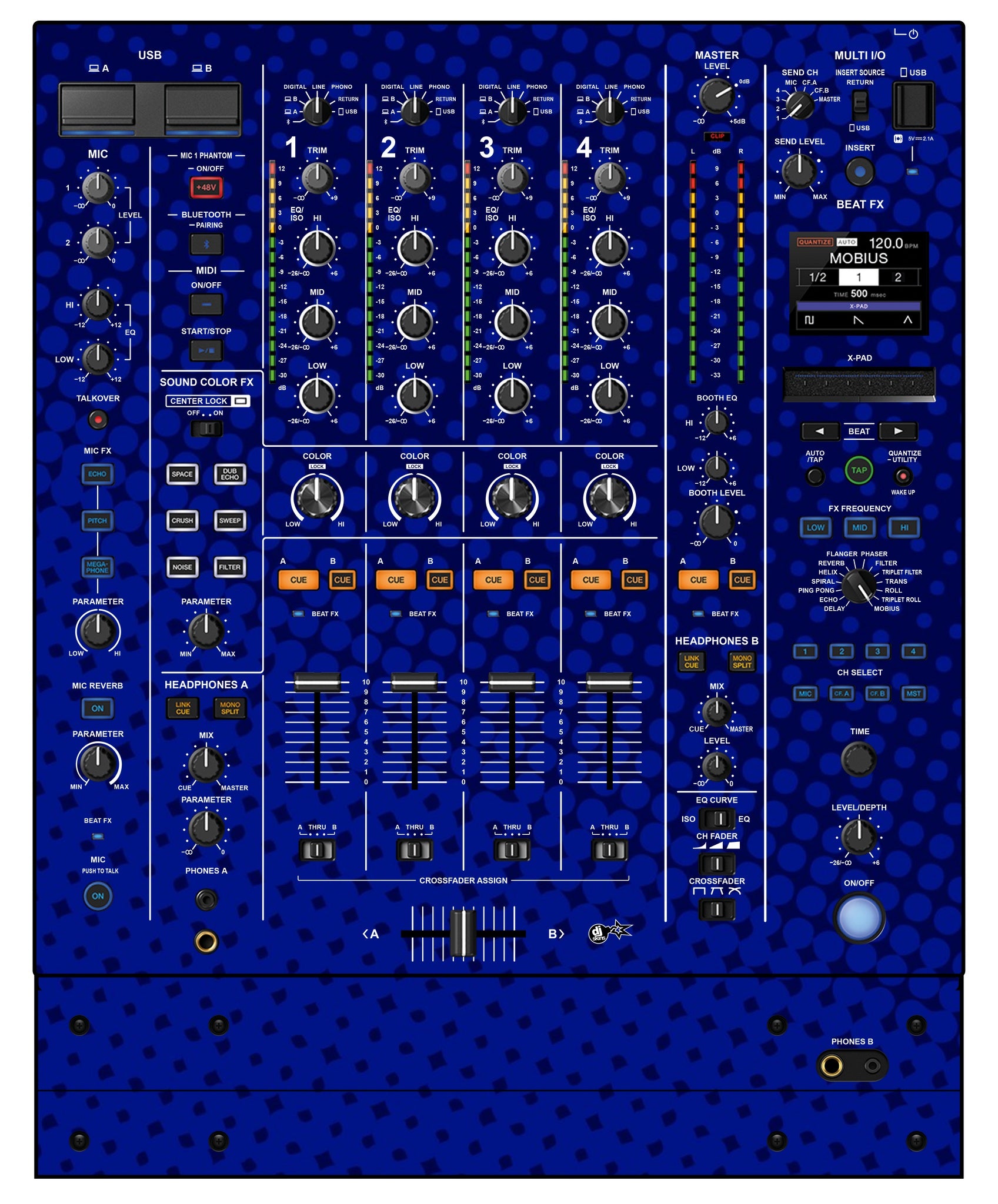 Pioneer DJ DJM A9 Skin Gradienter Blue