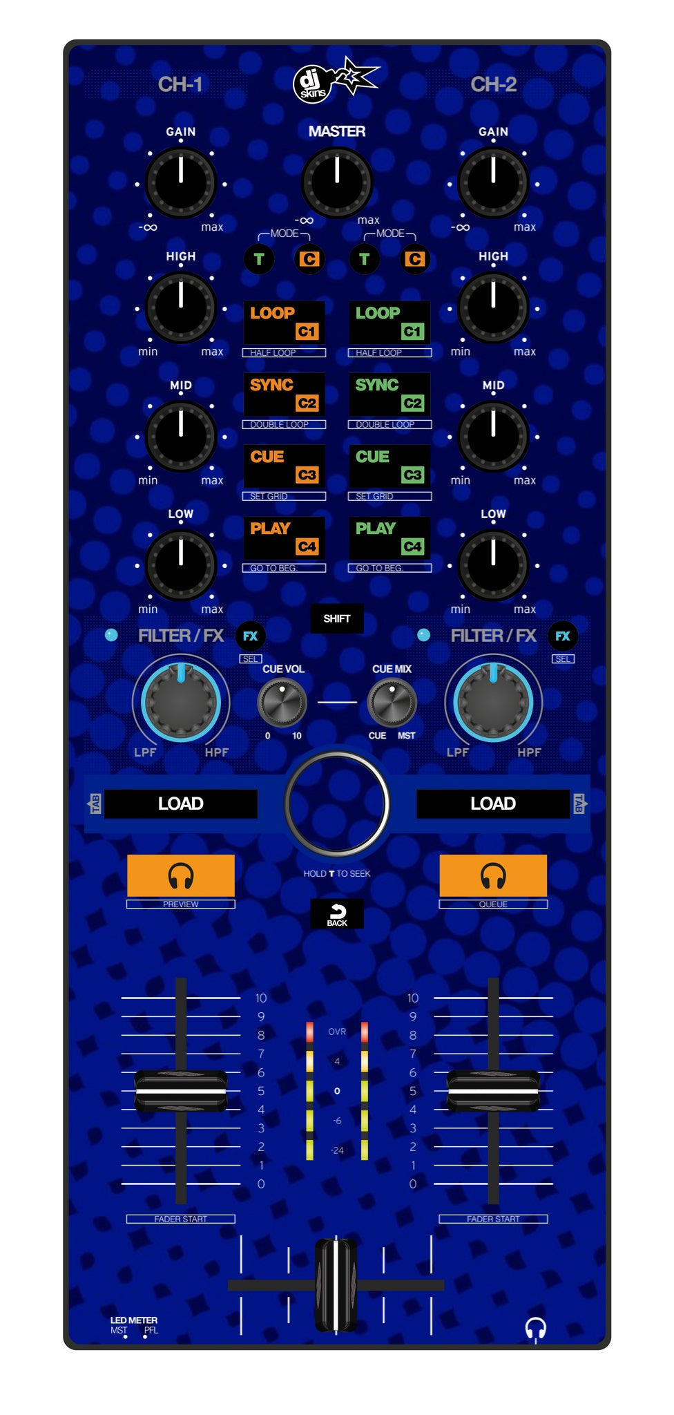 Reloop Mixtour Skin Gradienter Blue