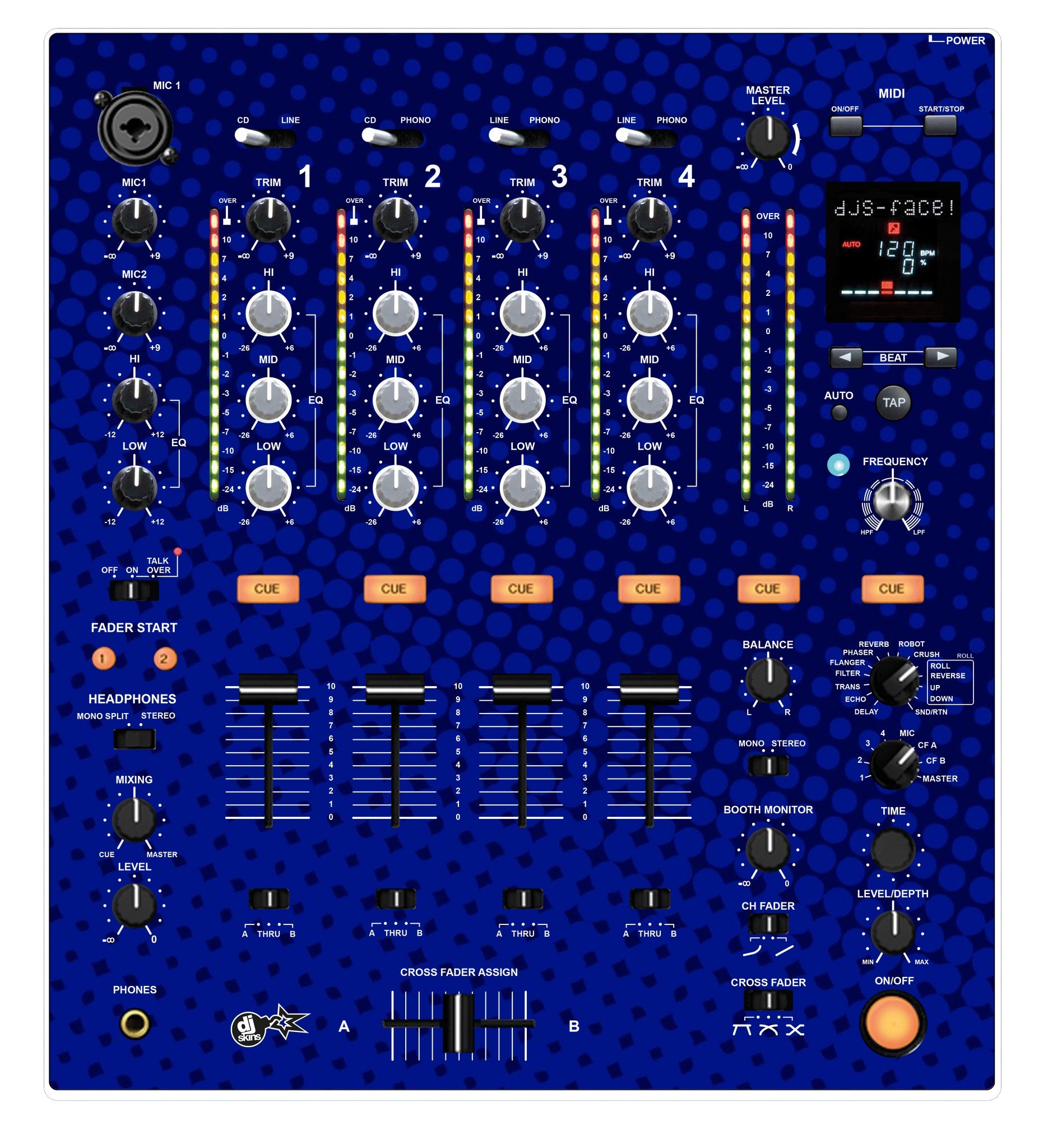 Pioneer DJ DJM 700 Skin Gradienter Blue