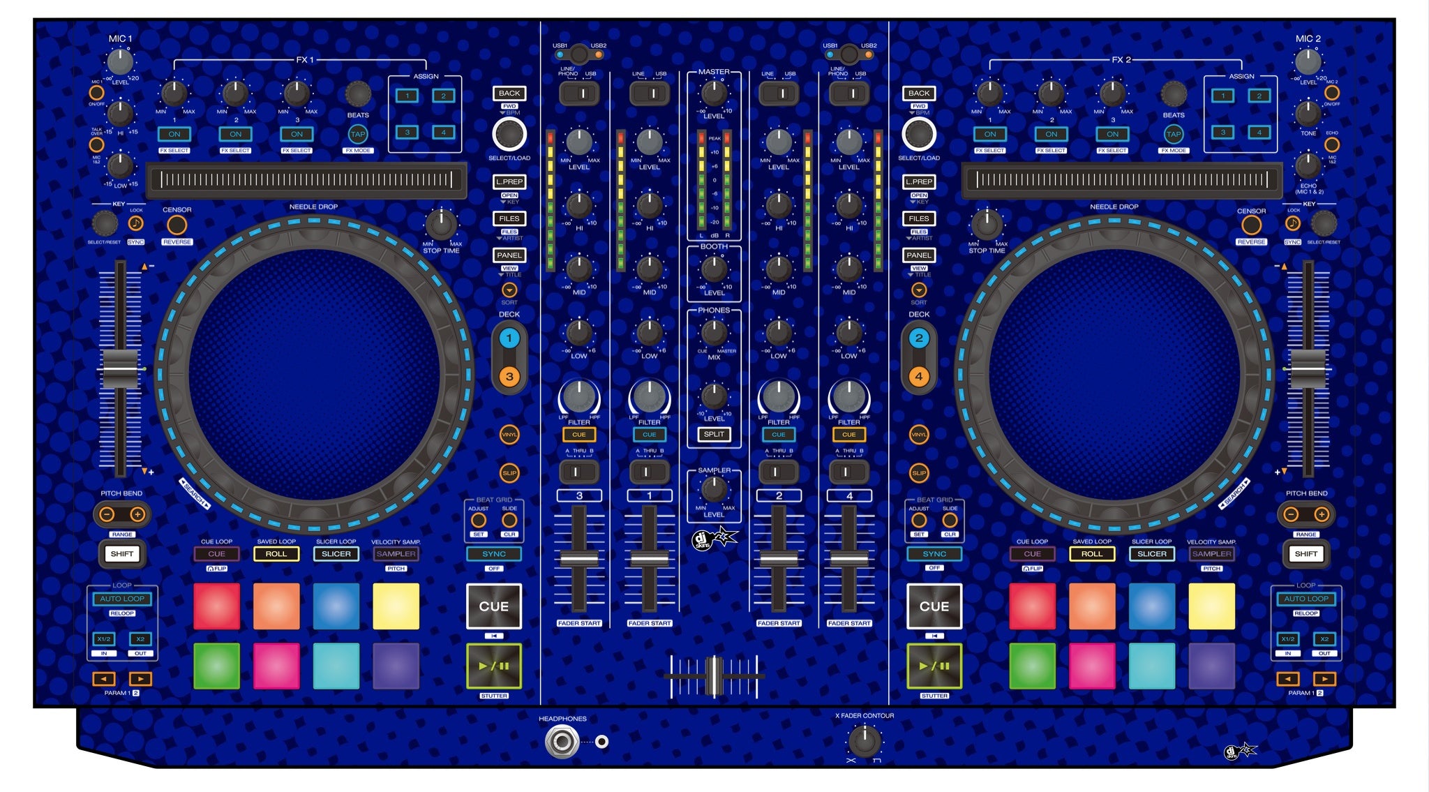 Denon DJ MC 7000 Skin Gradienter Blue
