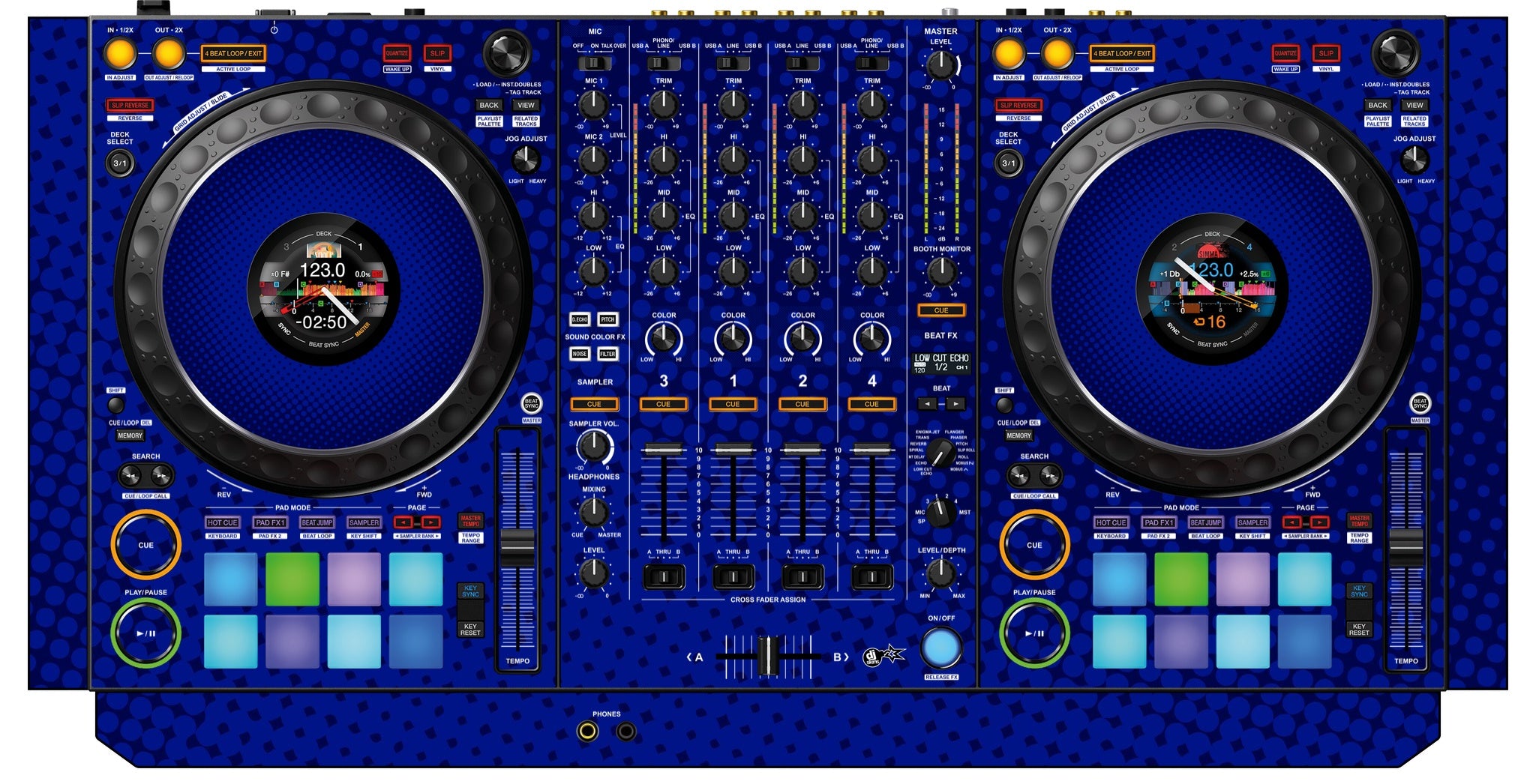 Pioneer DJ DDJ 1000 Skin Gradienter Blue