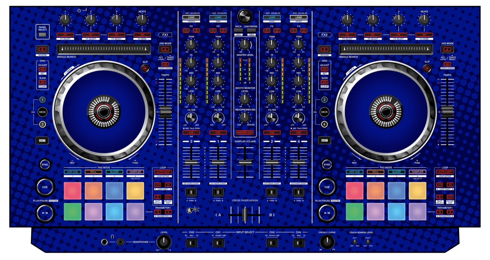 Pioneer DJ DDJ SX Skin Gradienter Blue