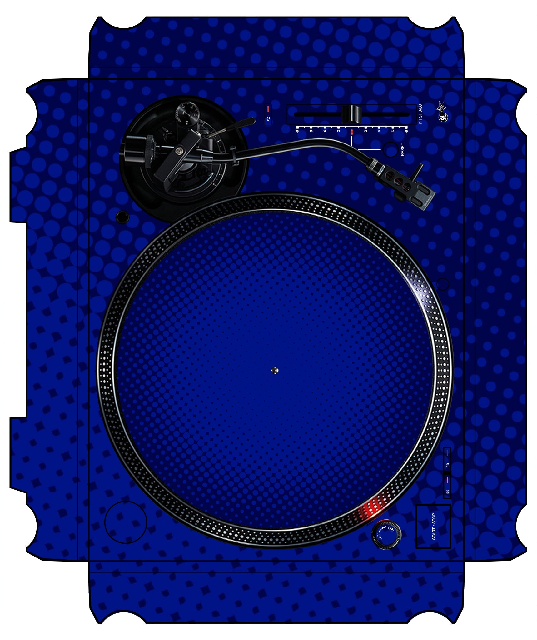 Technics 1200 / 1210 MK7 VERTICAL Skin Gradienter Blue