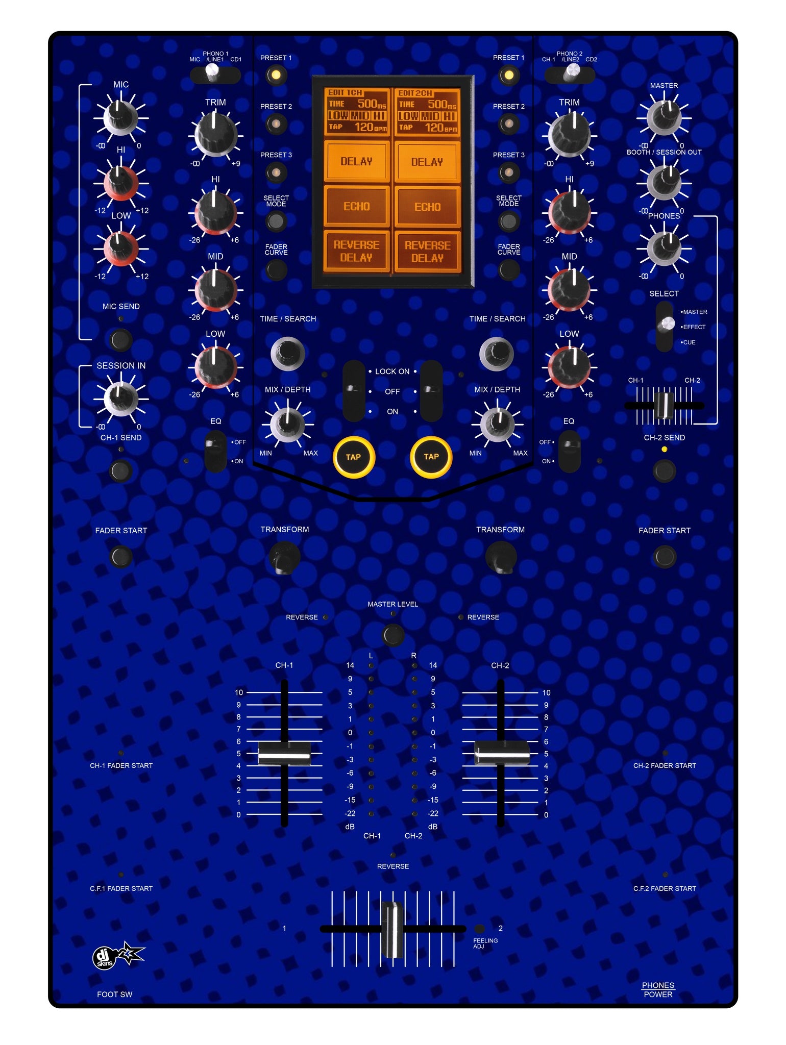 Pioneer DJ DJM 909 Skin Gradienter Blue