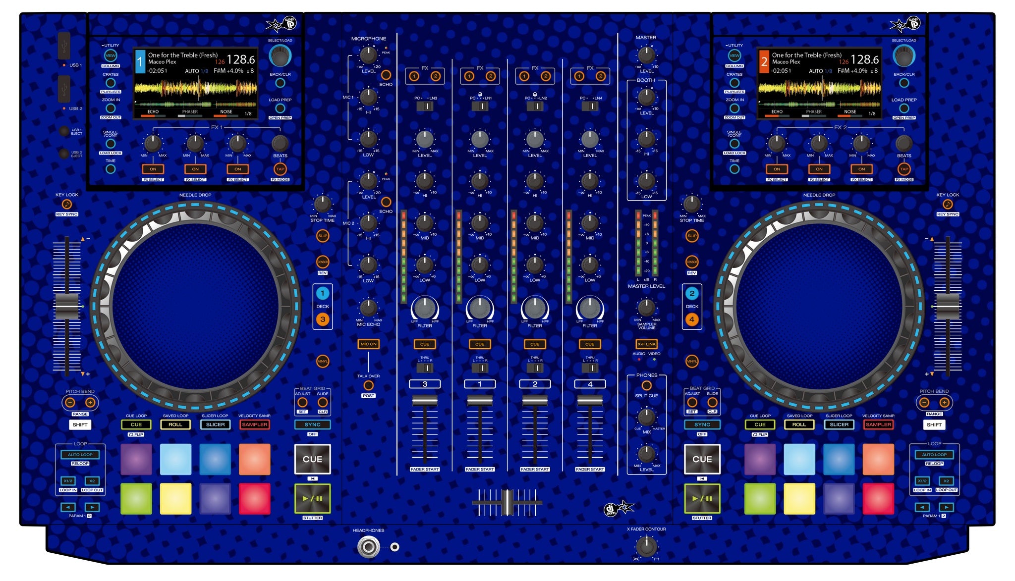 Denon DJ MCX 8000 Skin Gradienter Blue