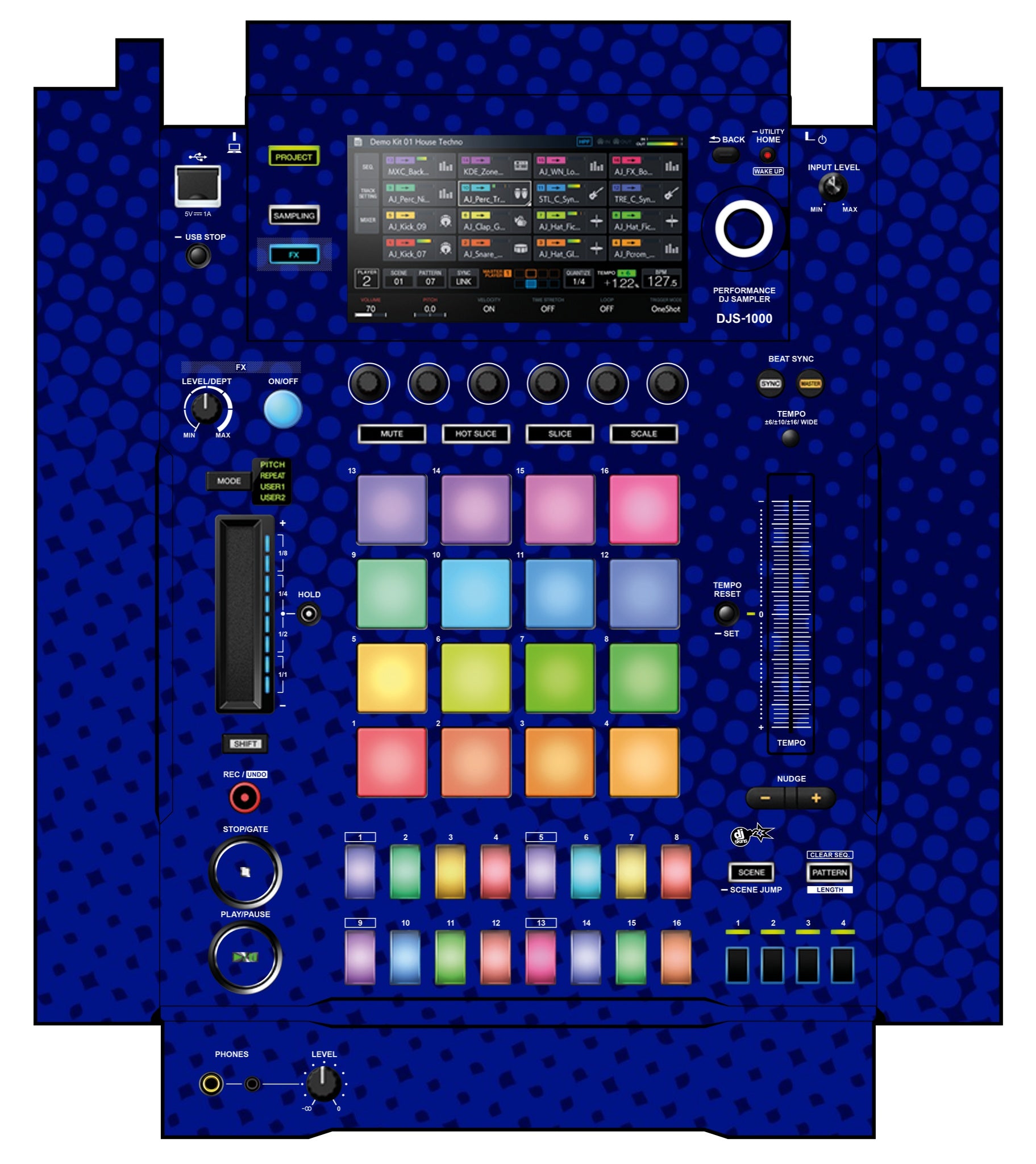 Pioneer DJ DJS 1000 Skin Gradienter Blue