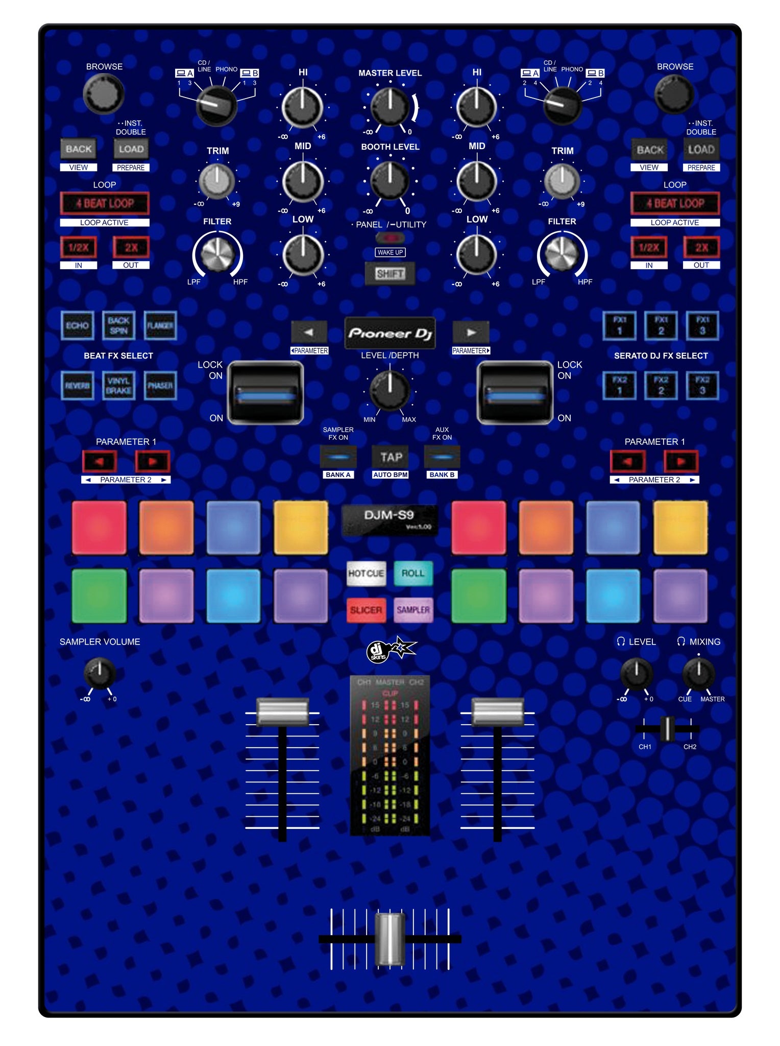 Pioneer DJ DJM S9 Skin Gradienter Blue