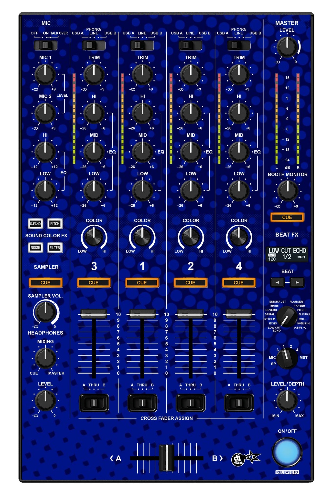 Pioneer DJ DDJ 1000 MIXER Skin Gradienter Blue