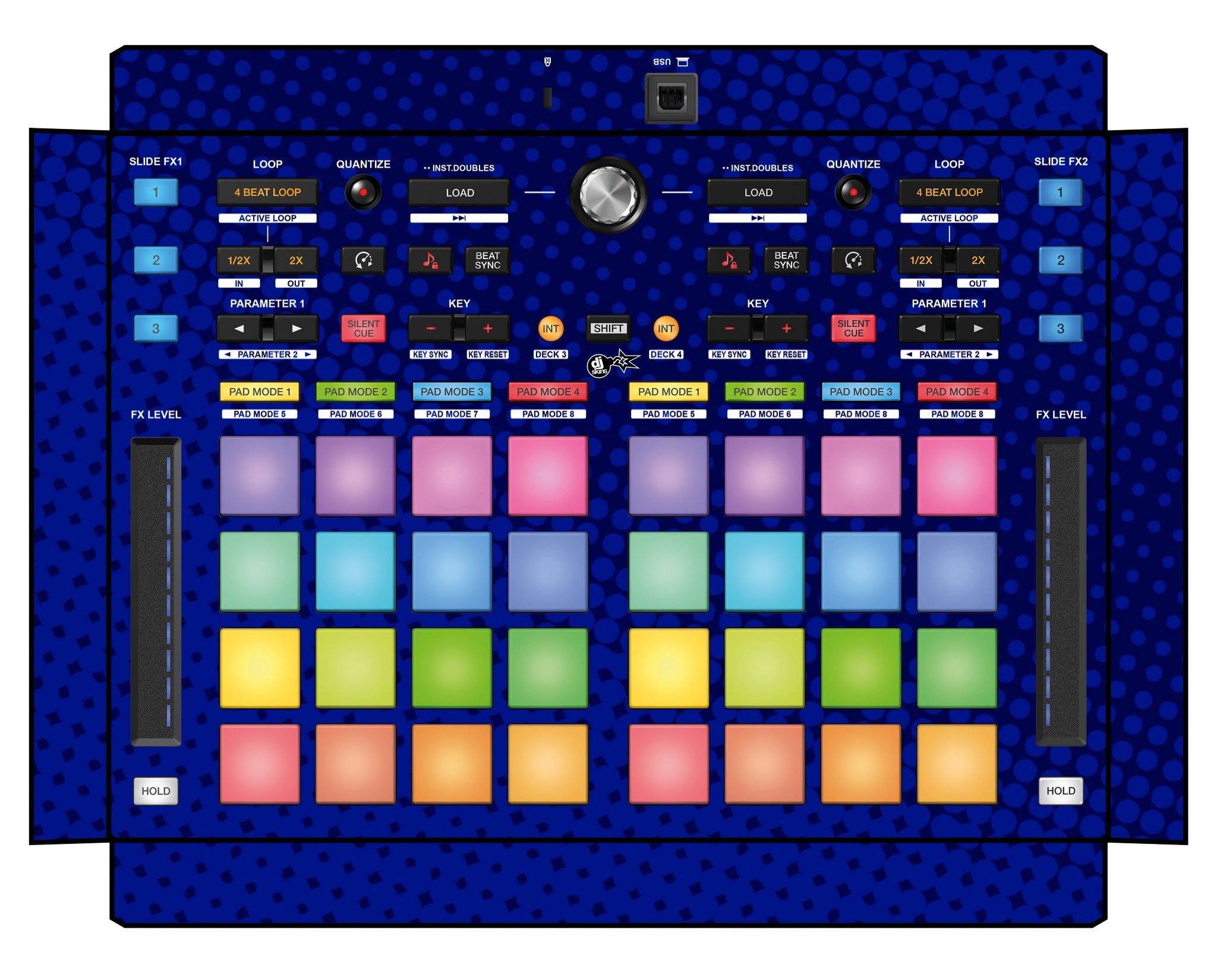 Pioneer DJ DDJ XP 2 Skin Gradienter Blue