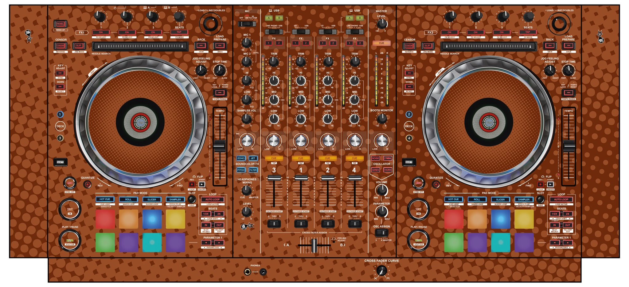 Pioneer DJ DDJ SZ 2 Skin Gradienter Brown