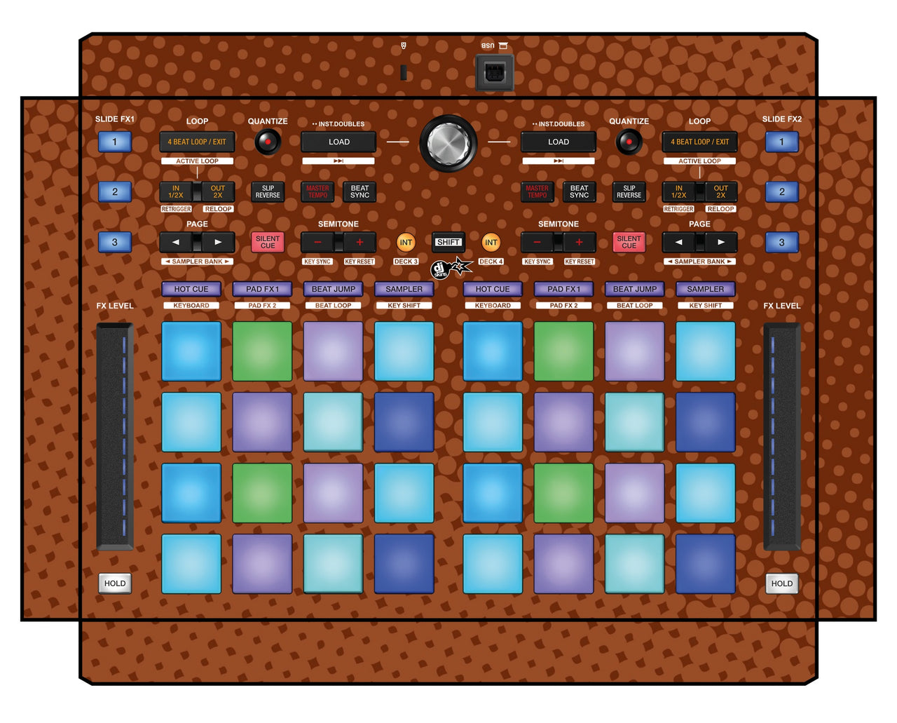 Pioneer DJ DDJ XP 1 Skin Gradienter Brown