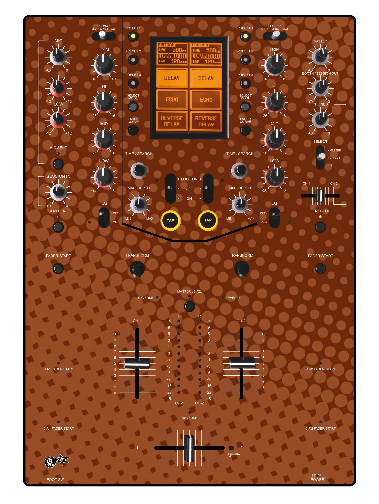 Pioneer DJ DJM 909 Skin Gradienter Brown