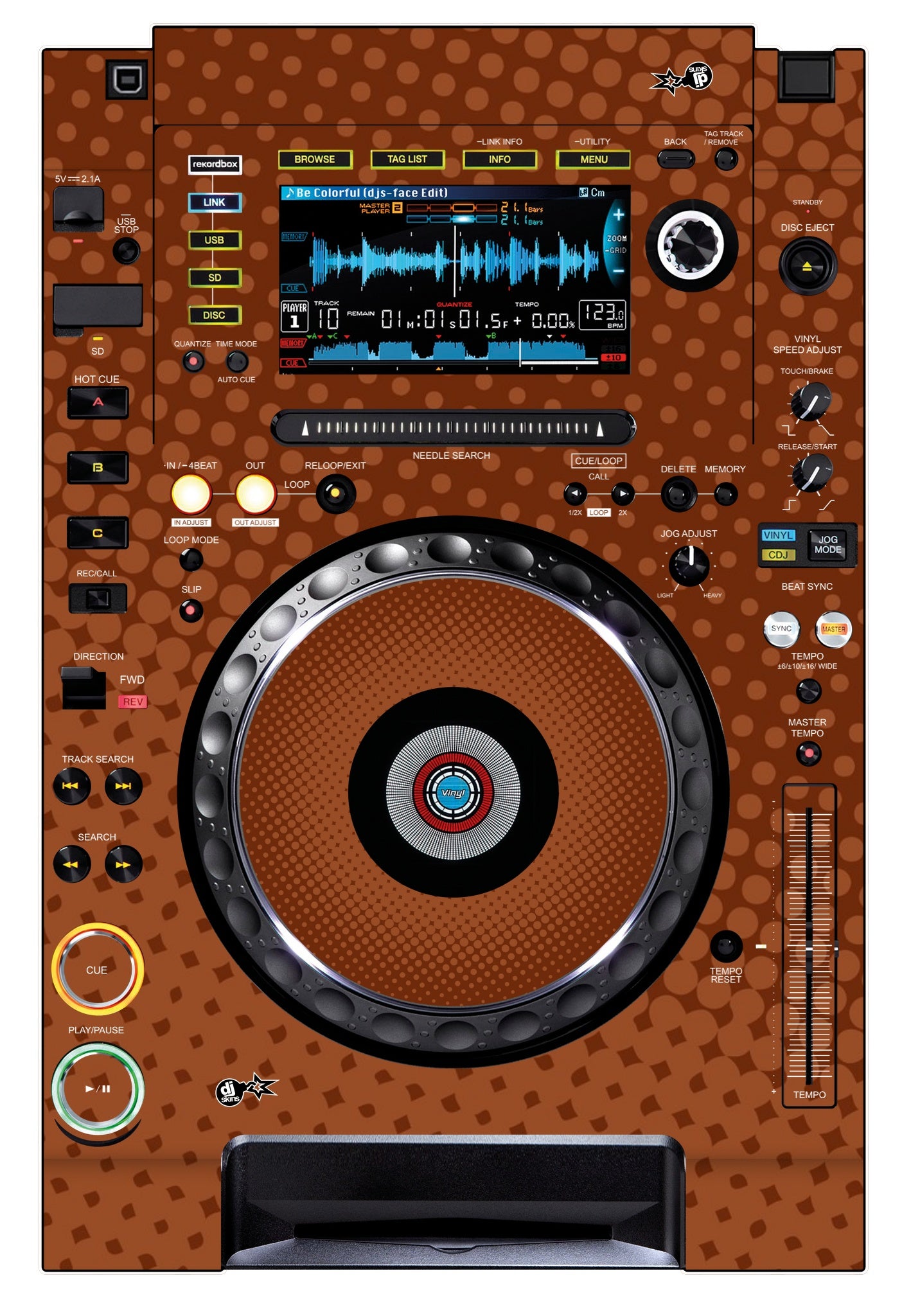 Pioneer DJ CDJ 2000 NEXUS Skin Gradienter Brown