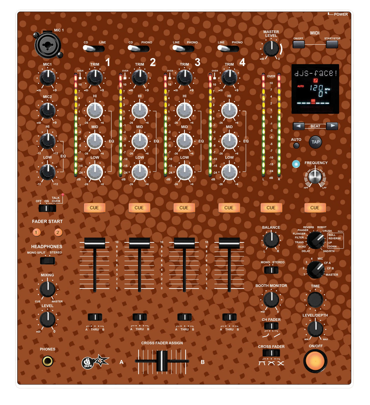 Pioneer DJ DJM 700 Skin Gradienter Brown