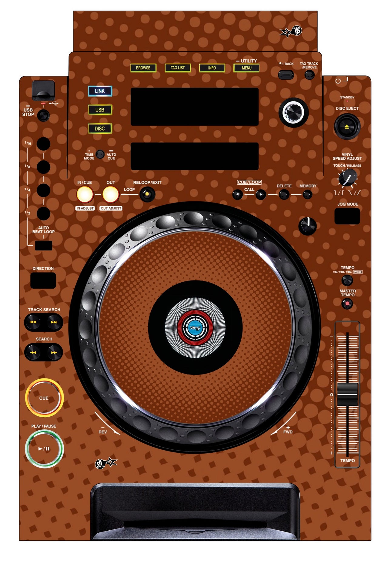 Pioneer DJ CDJ 900 Skin Gradienter Brown