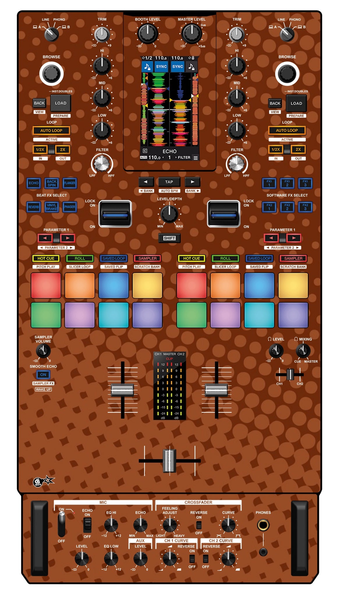 Pioneer DJ DJM S11 Skin Gradienter Brown
