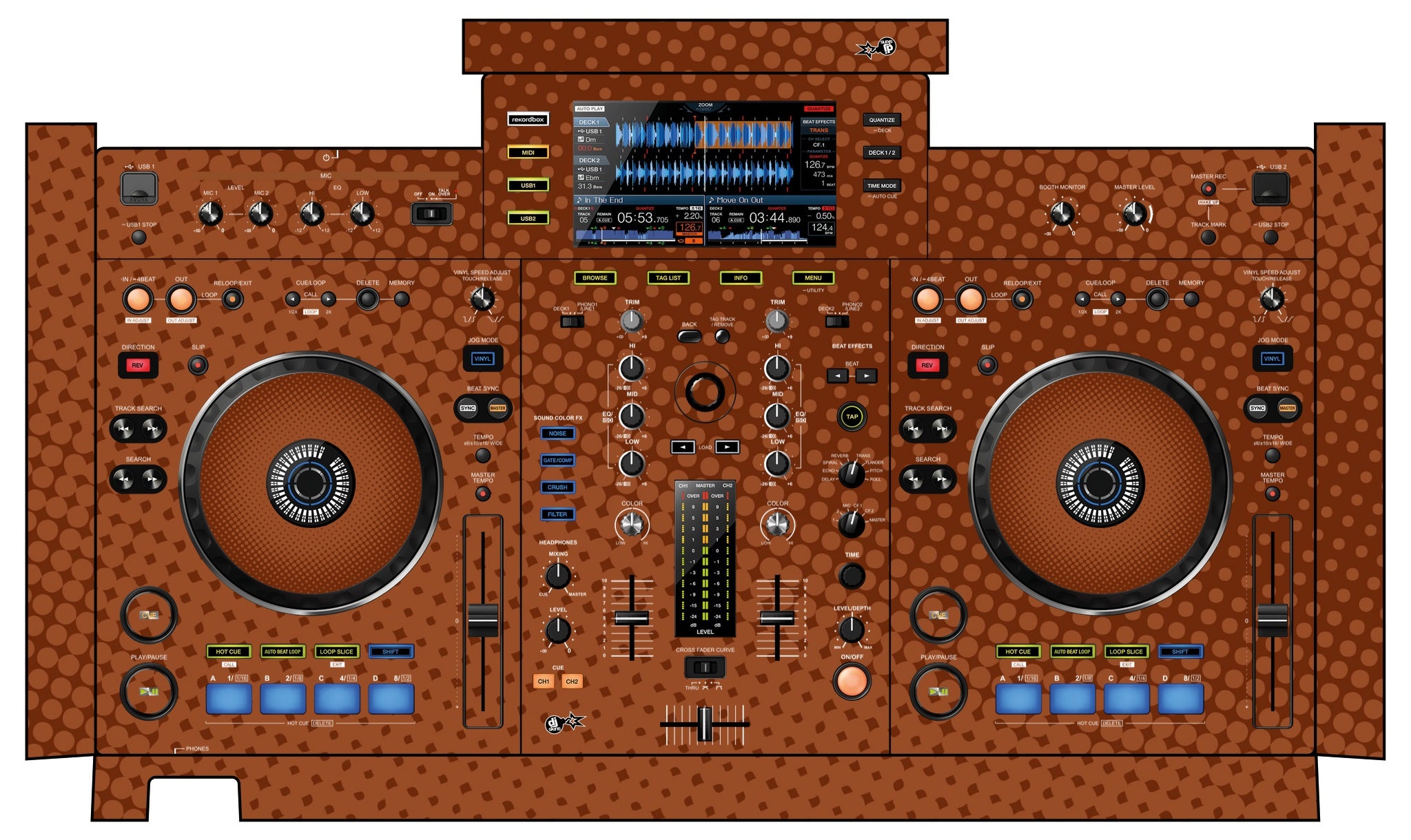 Pioneer DJ XDJ RX Skin Gradienter Brown